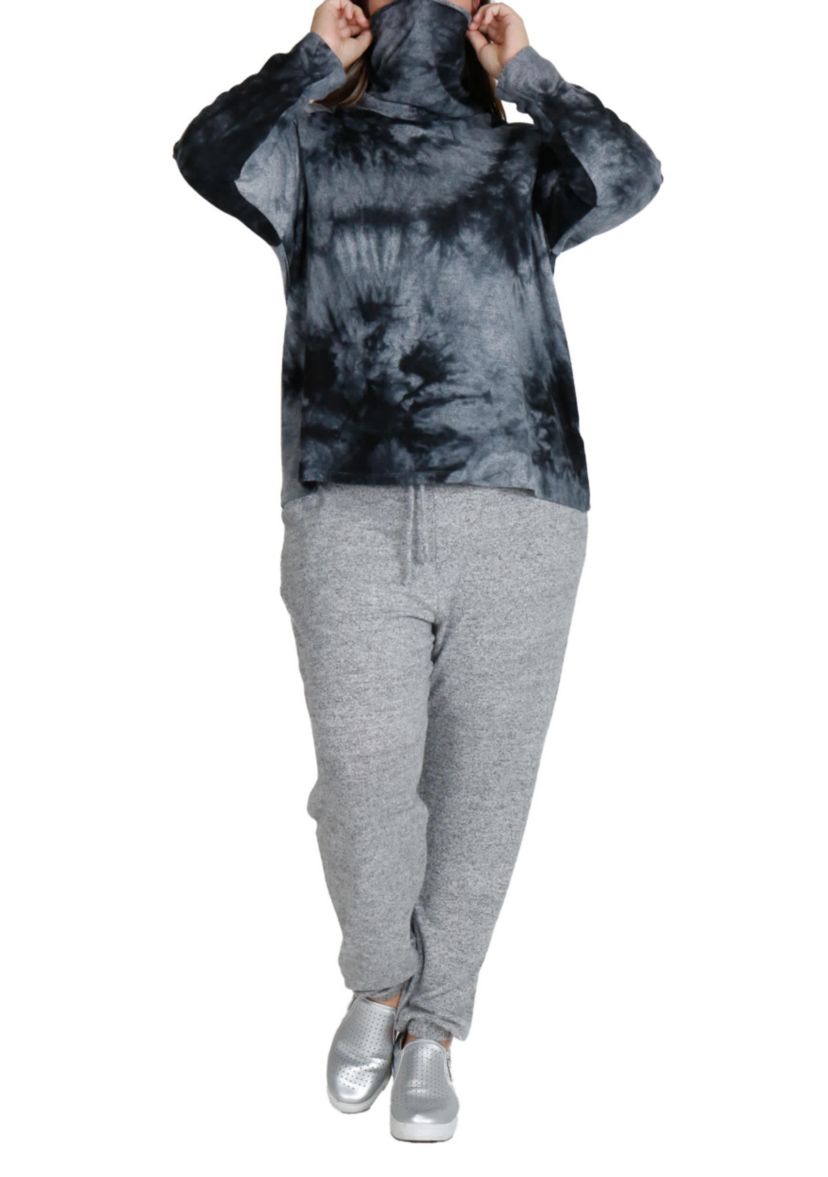Hand Tie Dye Cozy Funnel Neck Long sleeve