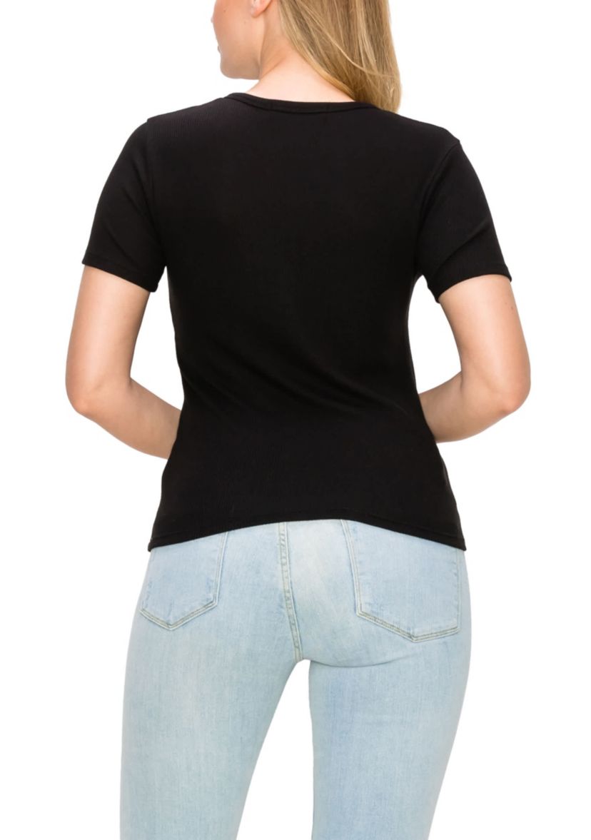 Baby Thermal Short Sleeve V Neck Henley