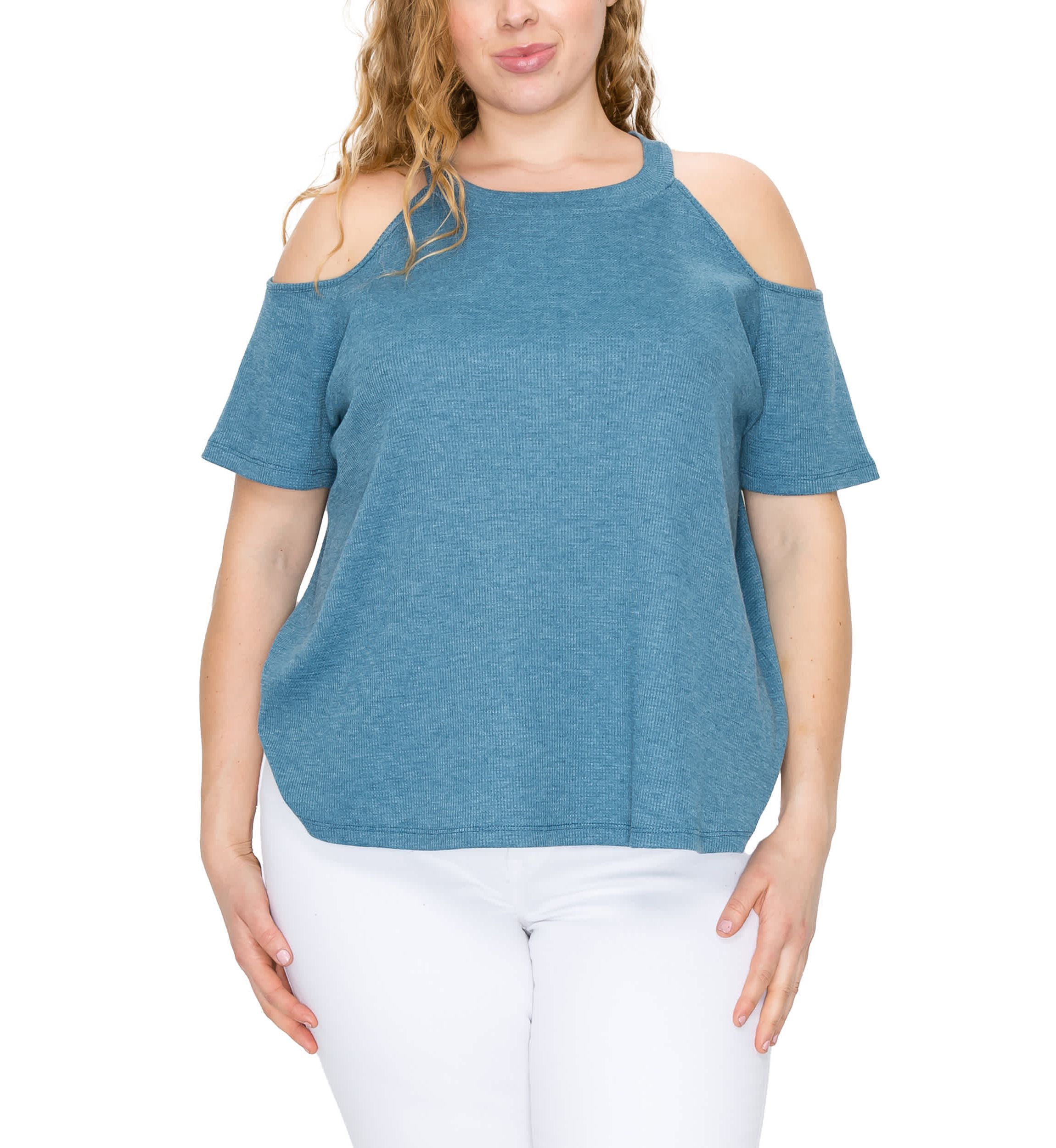 Thermal Cold Shoulder Short Sleeve