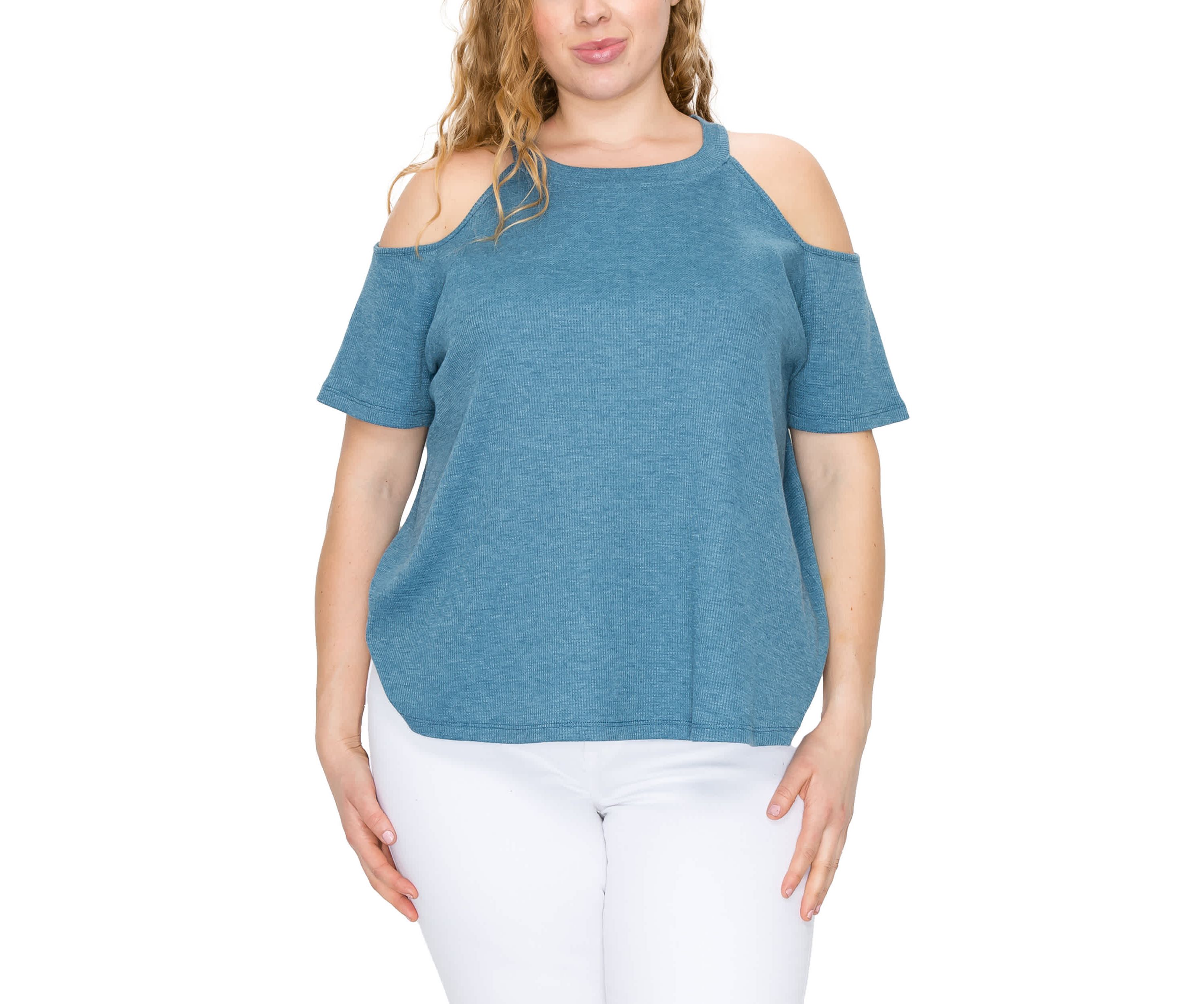 Thermal Cold Shoulder Short Sleeve