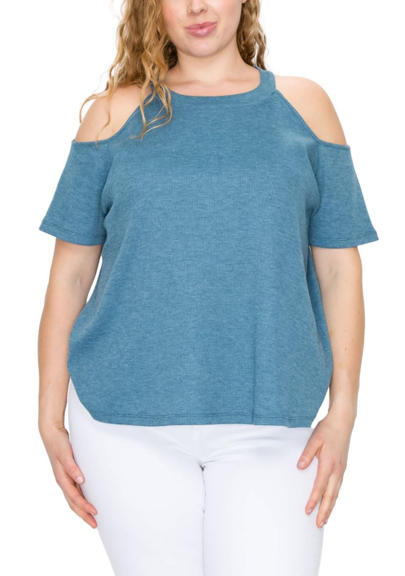 Thermal Cold Shoulder Short Sleeve
