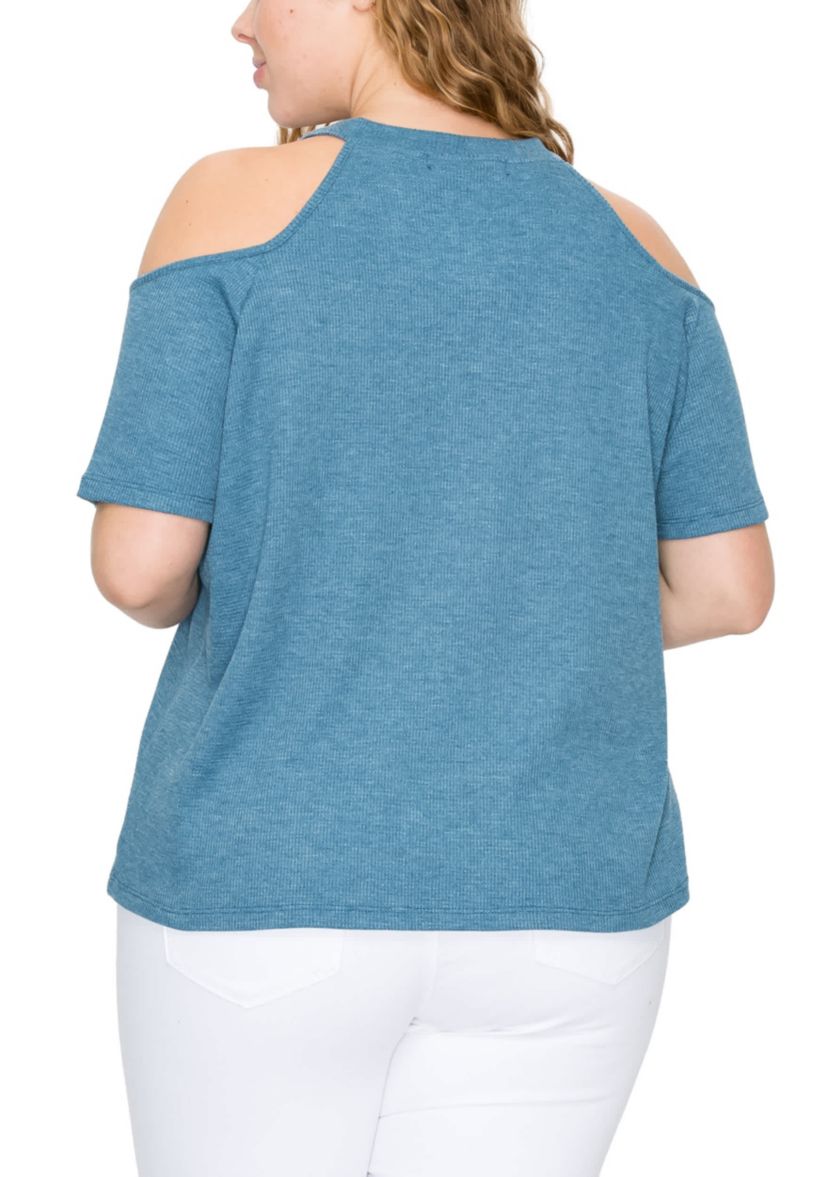 Thermal Cold Shoulder Short Sleeve