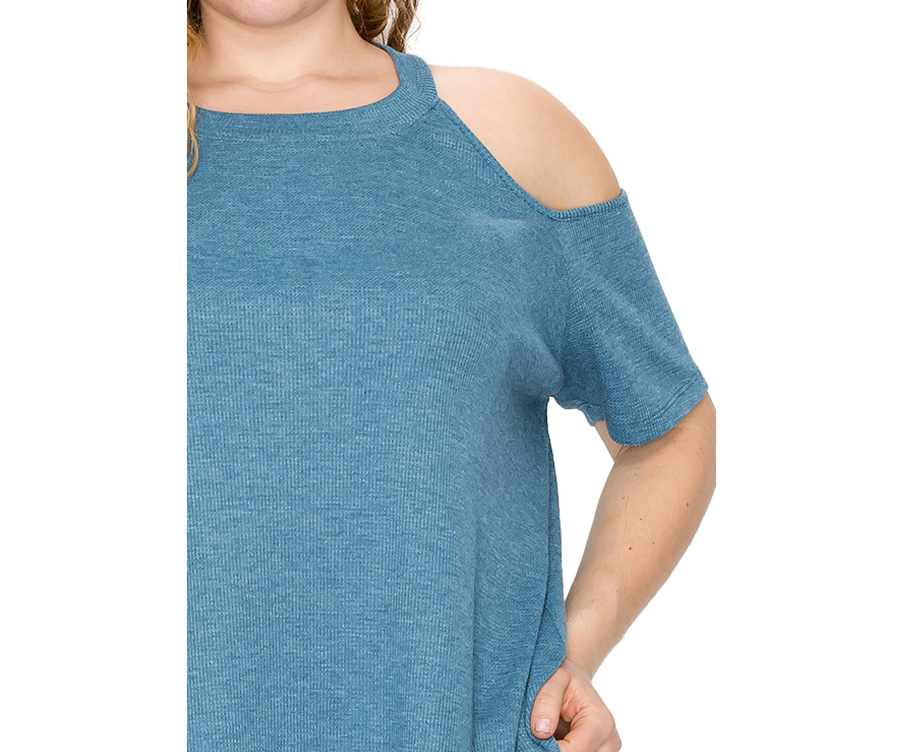 Thermal Cold Shoulder Short Sleeve