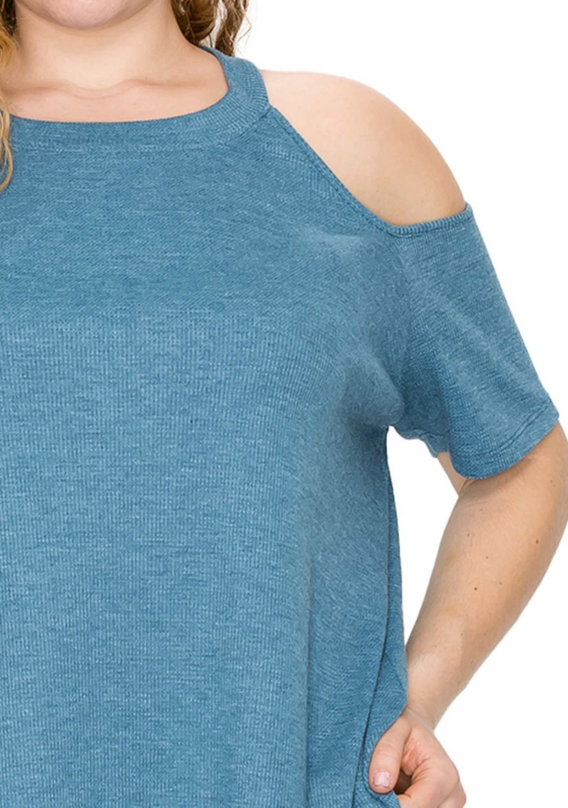 Thermal Cold Shoulder Short Sleeve