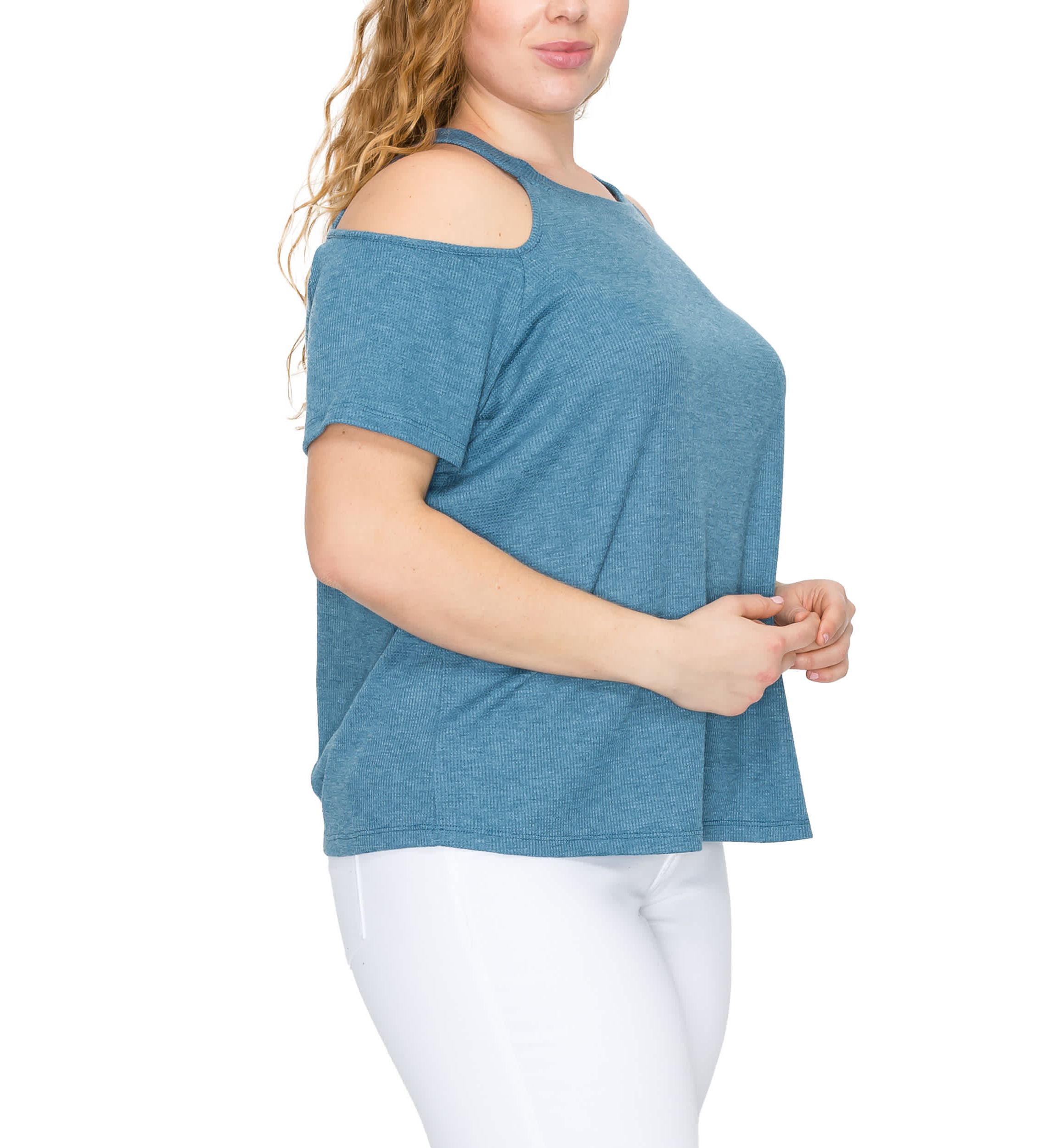 Thermal Cold Shoulder Short Sleeve