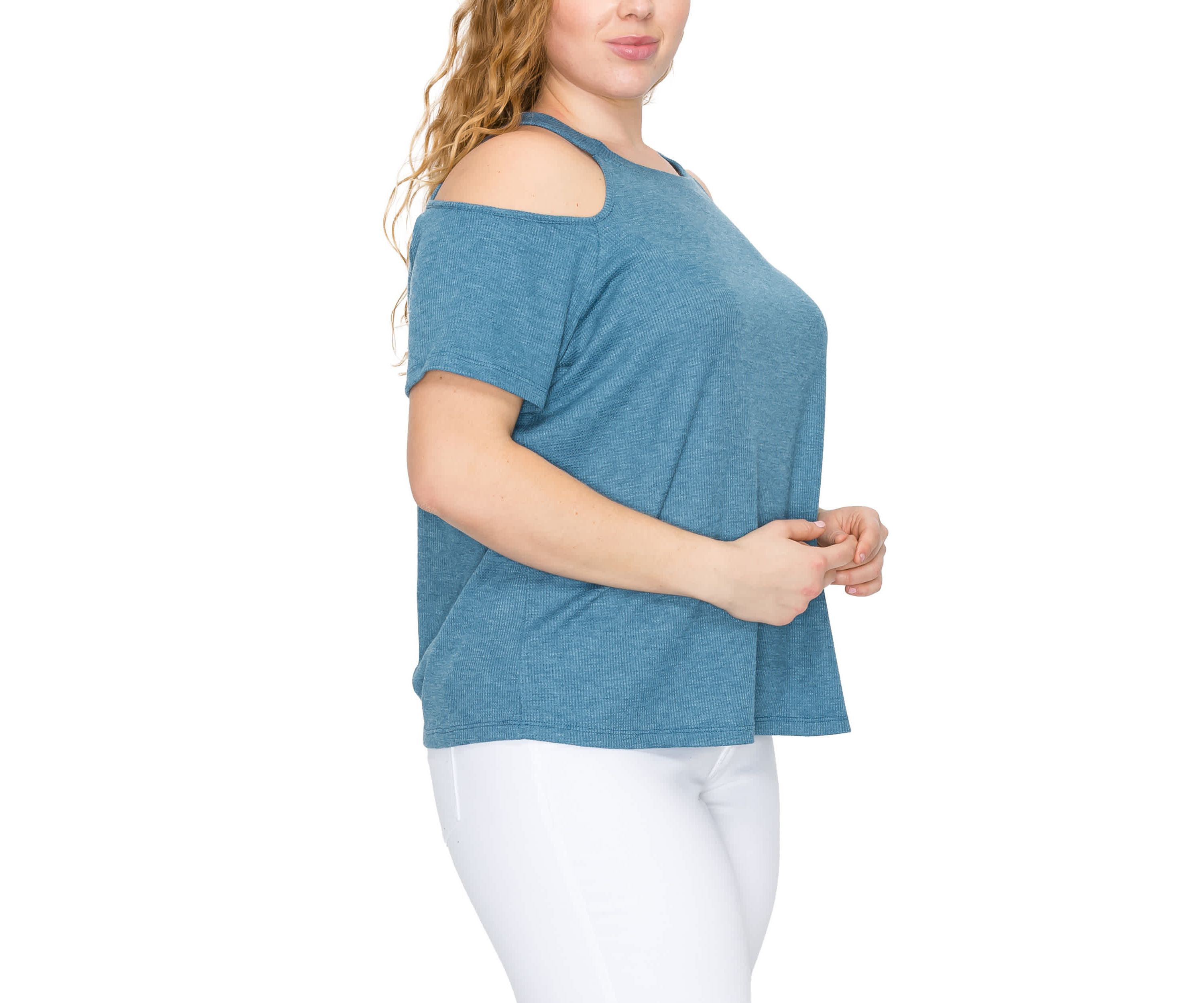 Thermal Cold Shoulder Short Sleeve