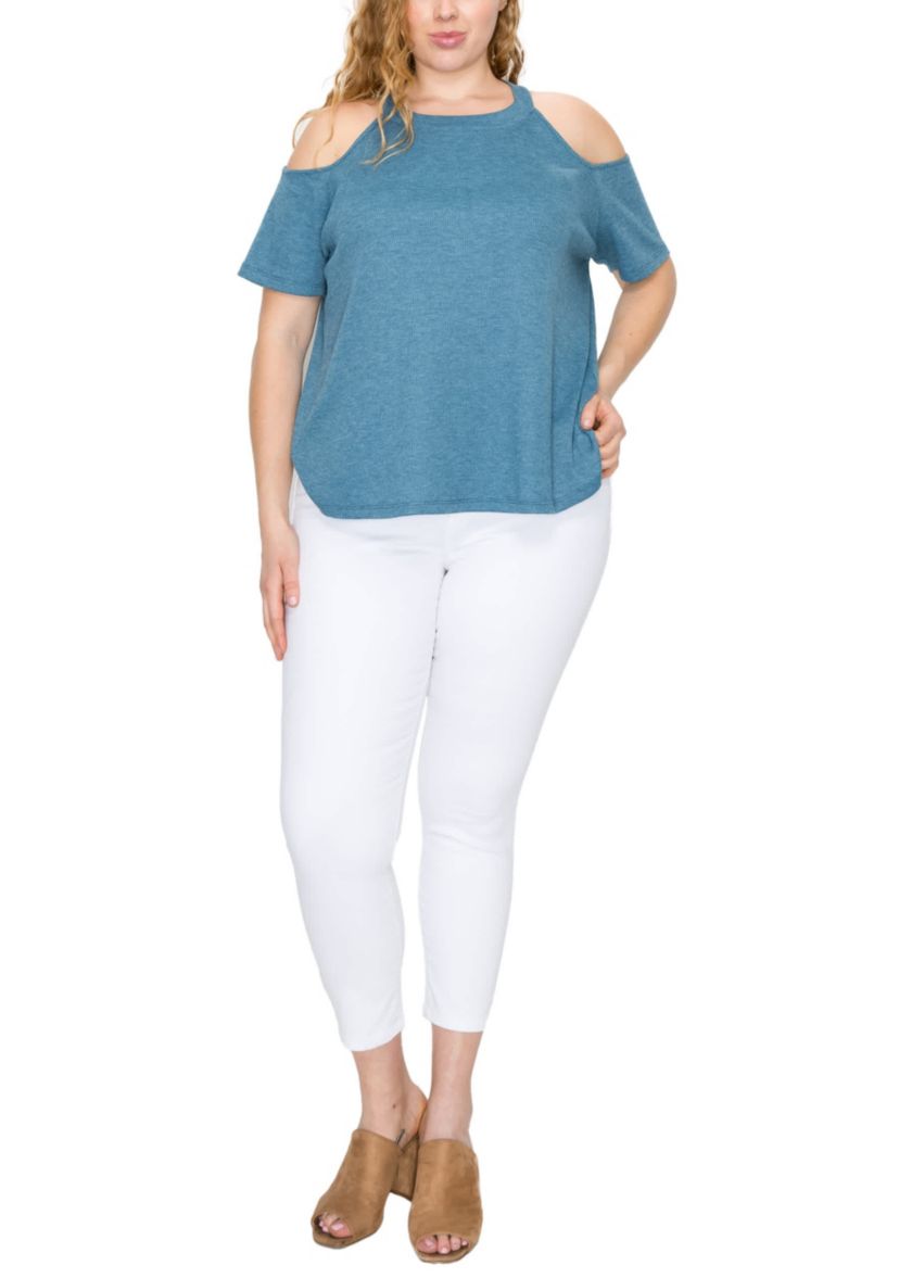 Thermal Cold Shoulder Short Sleeve