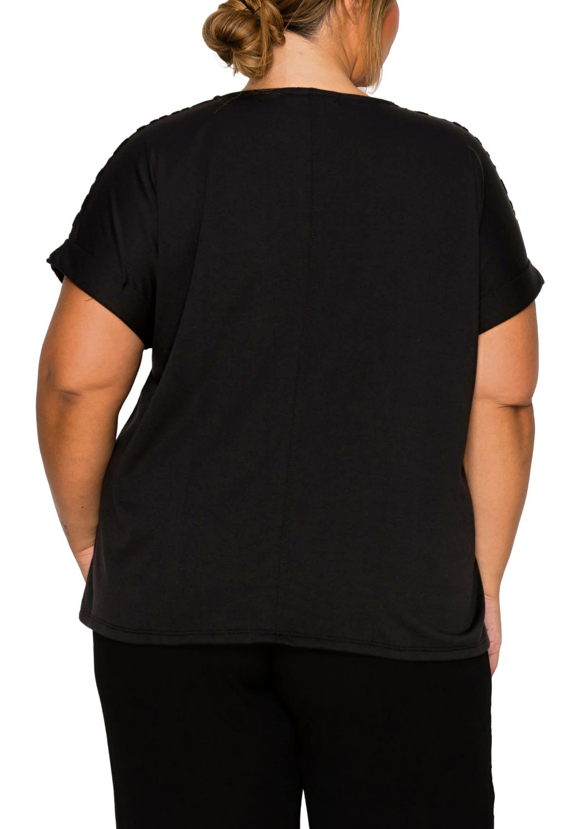 Cheetah Burnout Contrast Yoke Dolman Rolled Sleeve