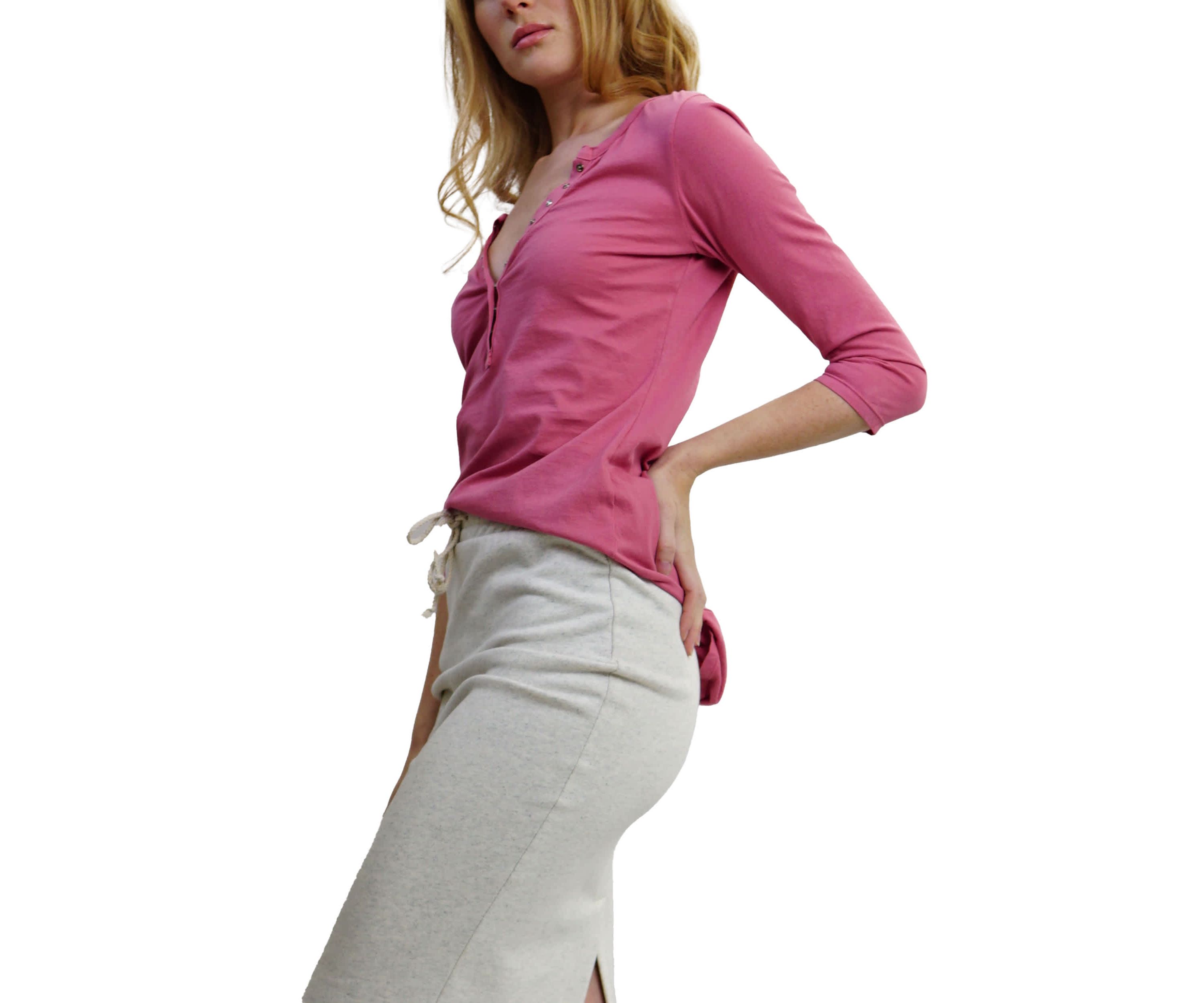 Cotton Jersey Ring Snap Henley