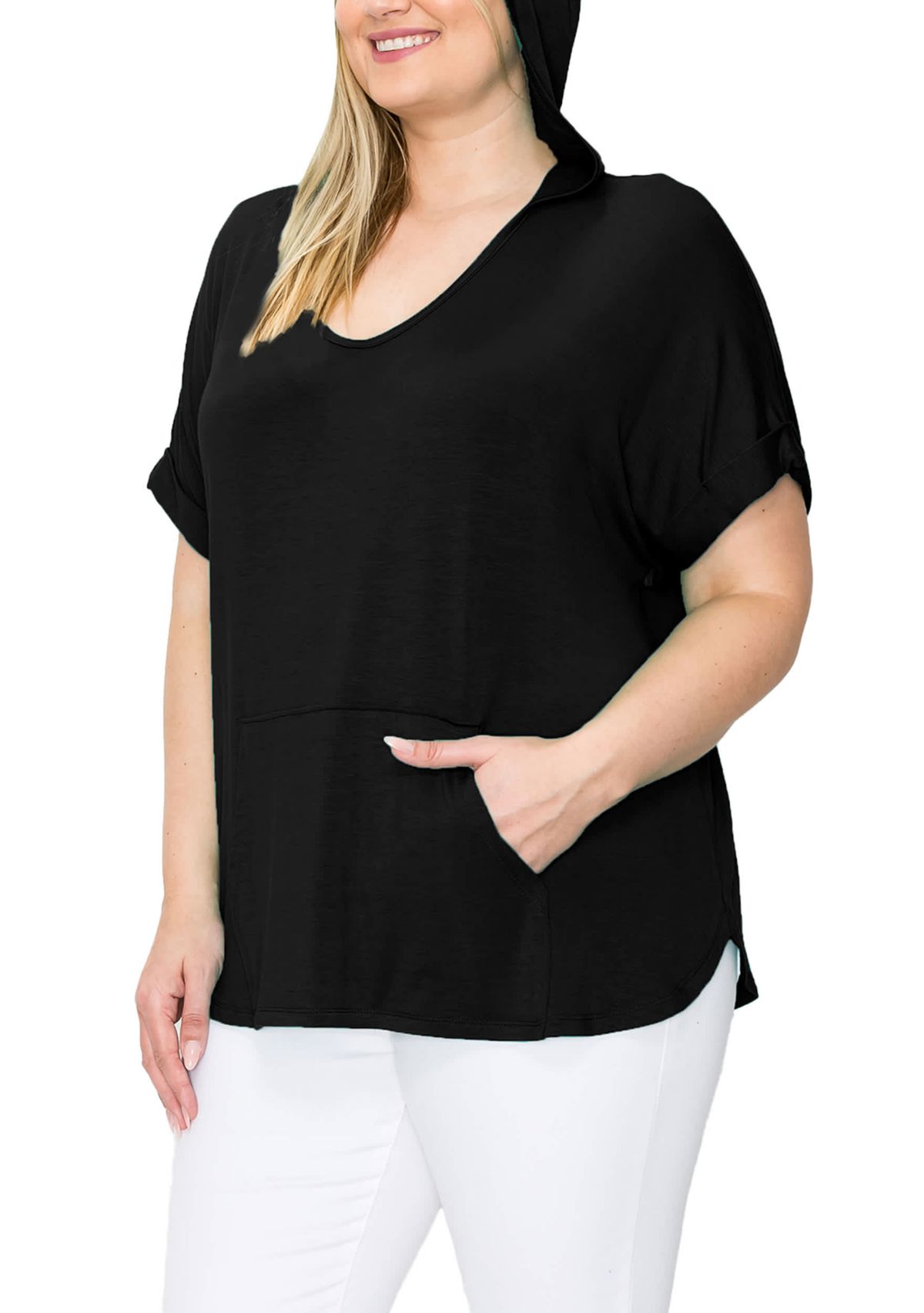 Rayon Span Kangaroo Pocket Hoodie