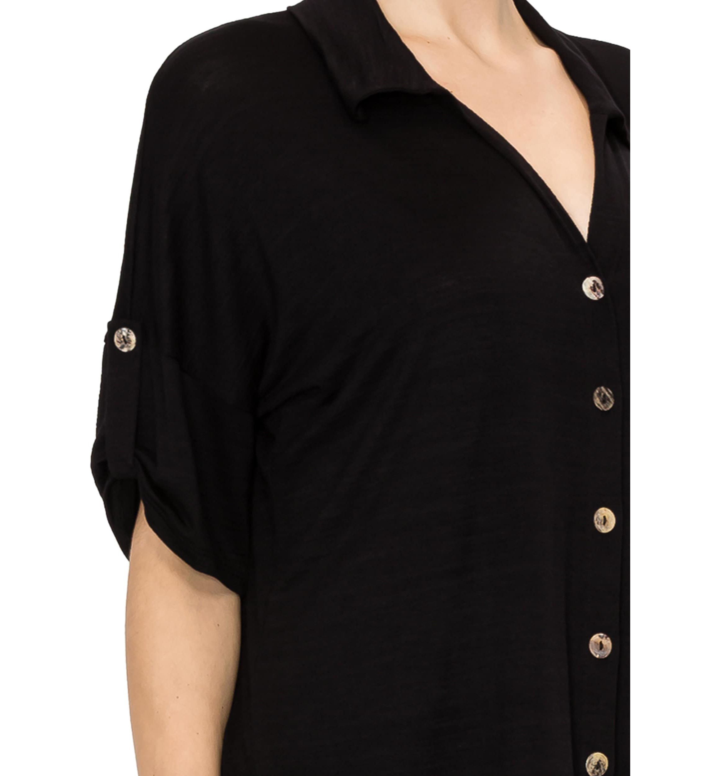 Ice Slub Jersey Rolled Tab Camp Shirt