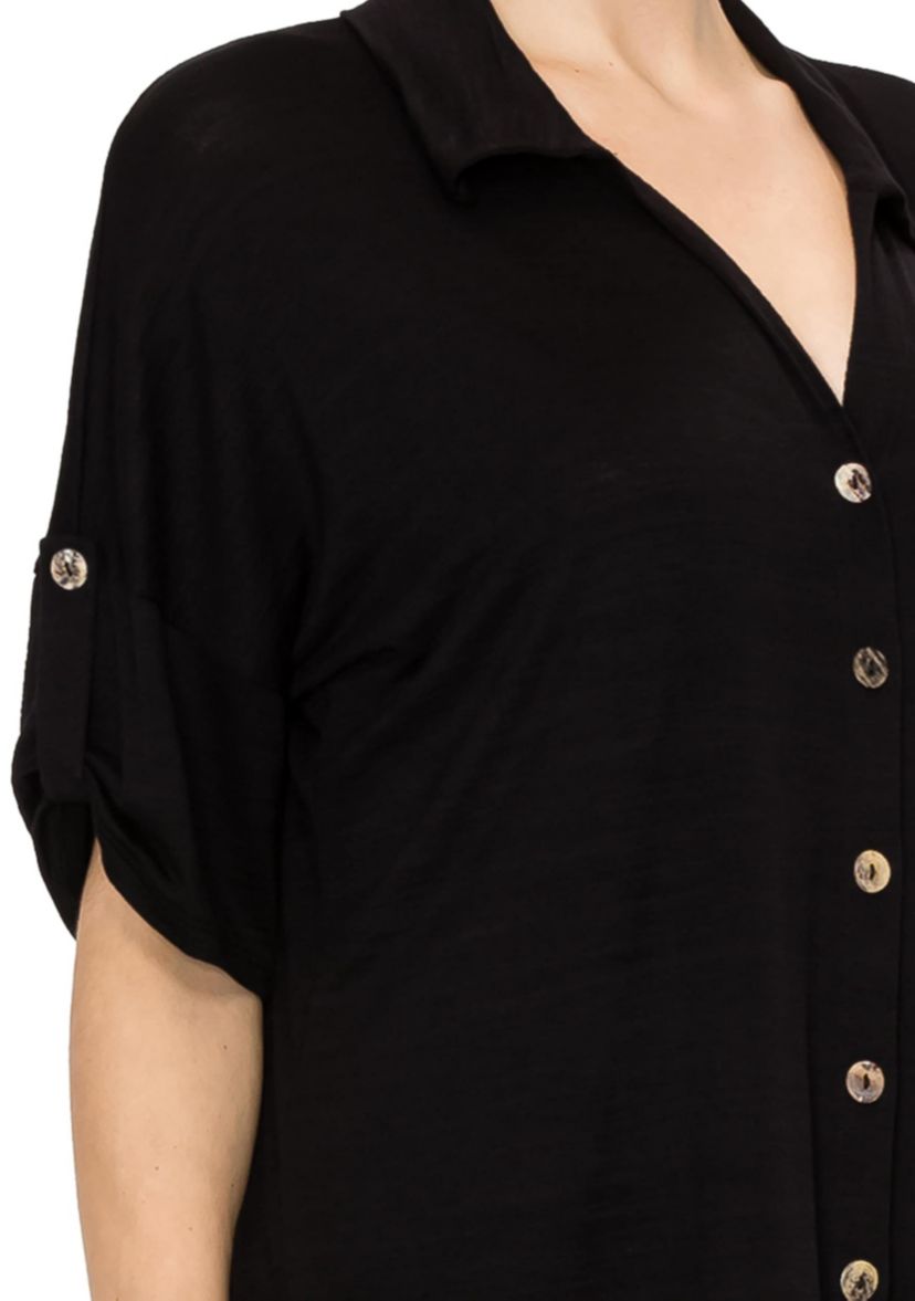 Ice Slub Jersey Rolled Tab Camp Shirt