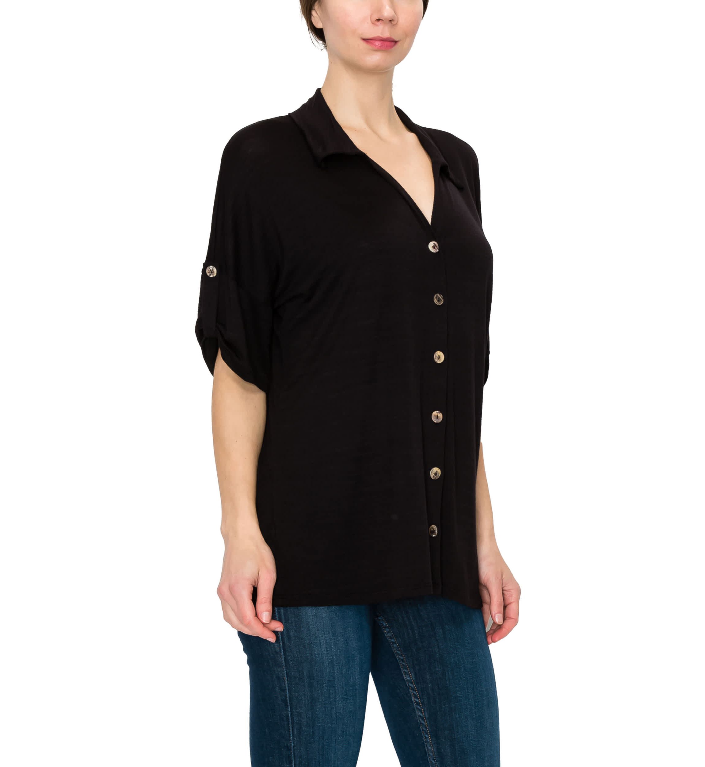 Ice Slub Jersey Rolled Tab Camp Shirt
