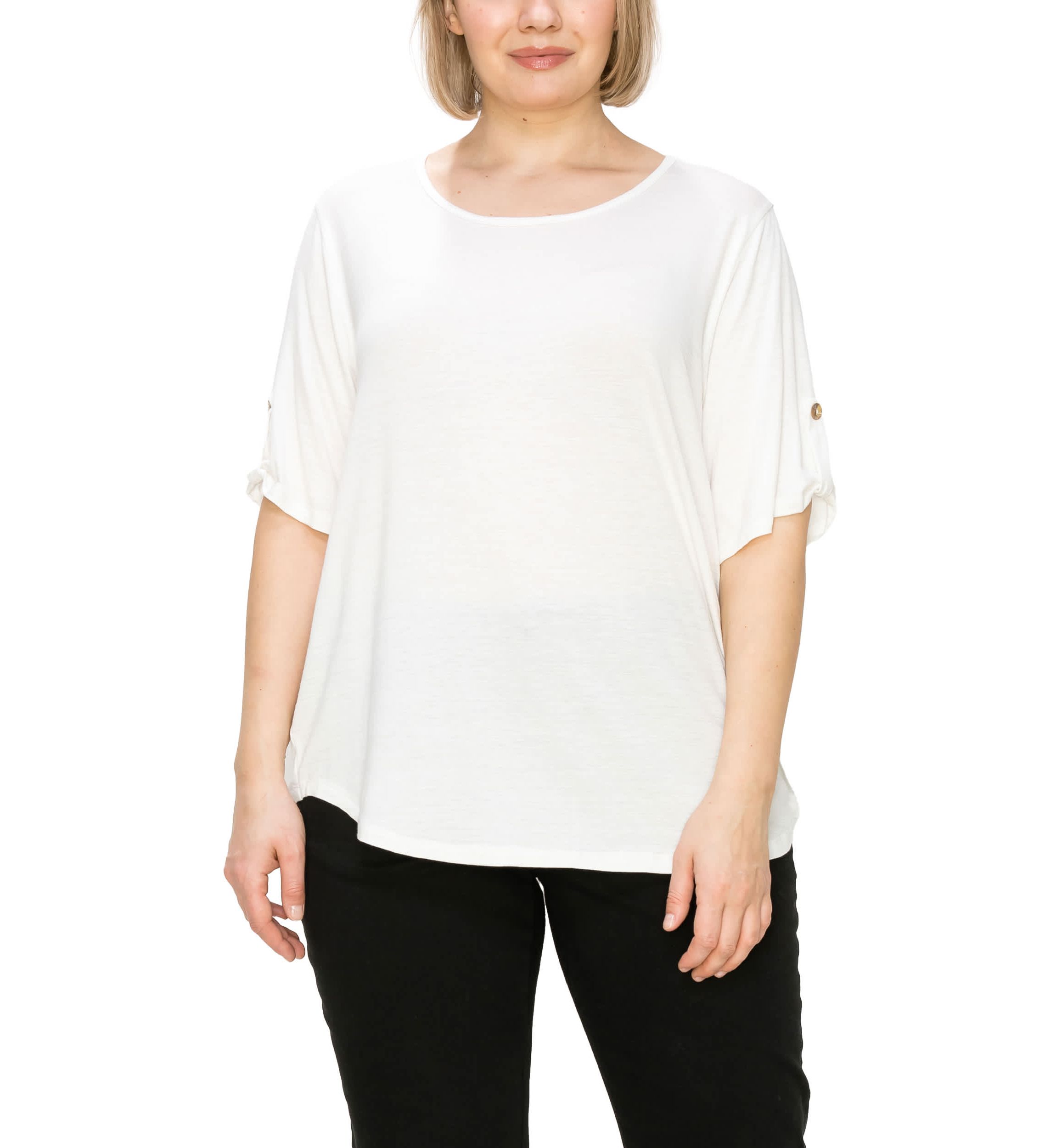 Ice Slub Jersey Rolled Tab Sleeve