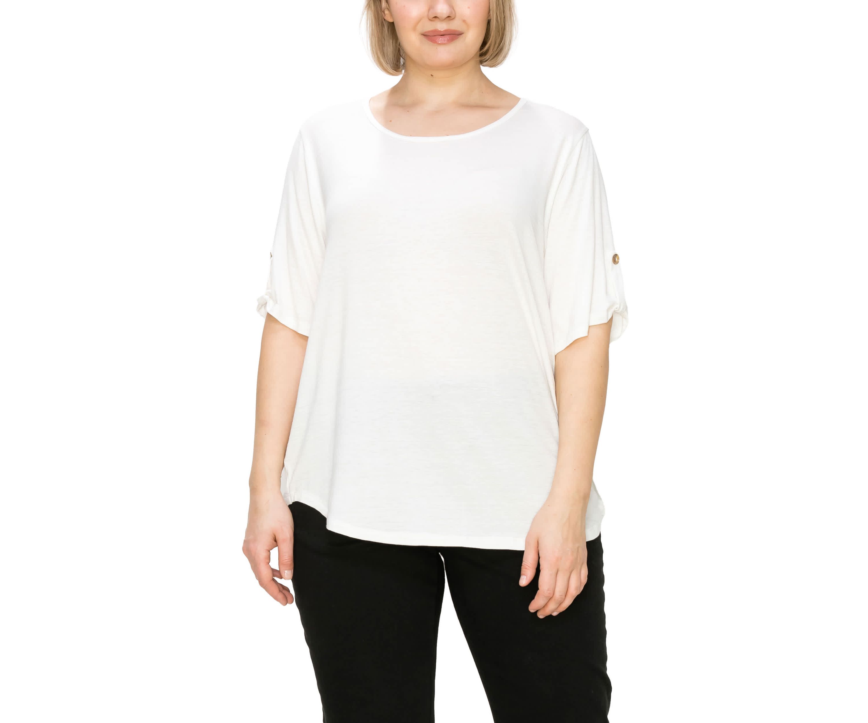 Ice Slub Jersey Rolled Tab Sleeve