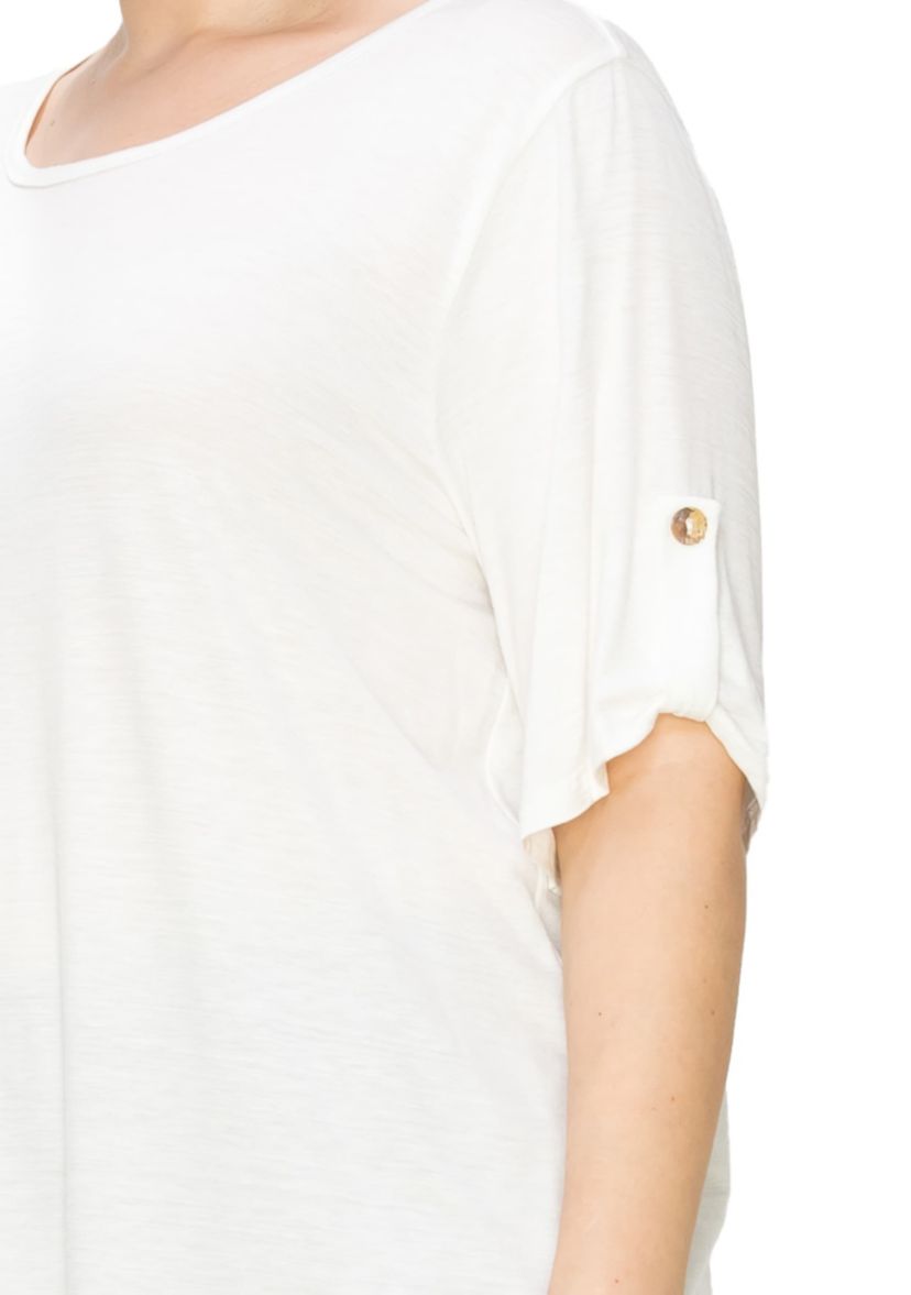 Ice Slub Jersey Rolled Tab Sleeve