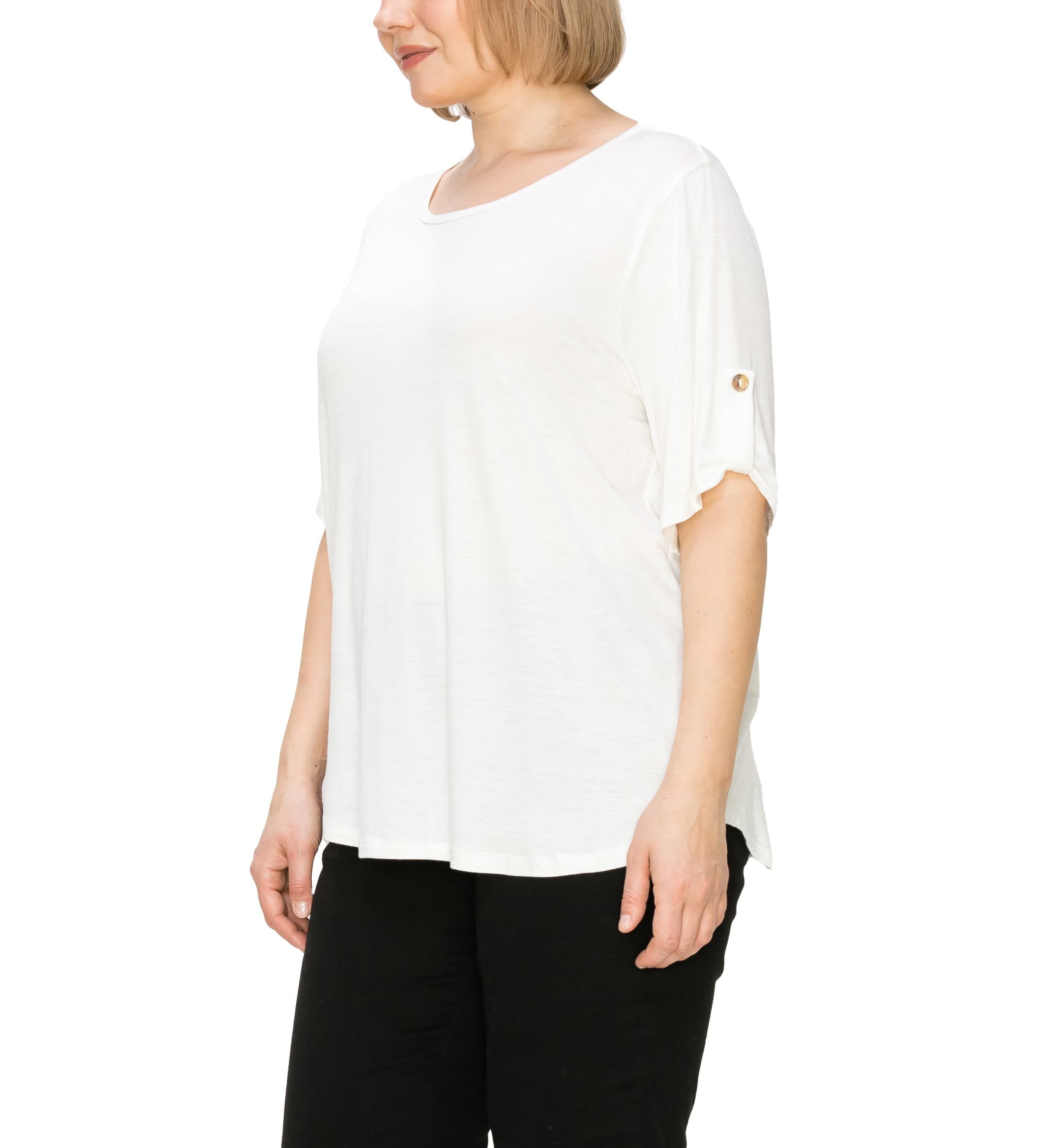 Ice Slub Jersey Rolled Tab Sleeve