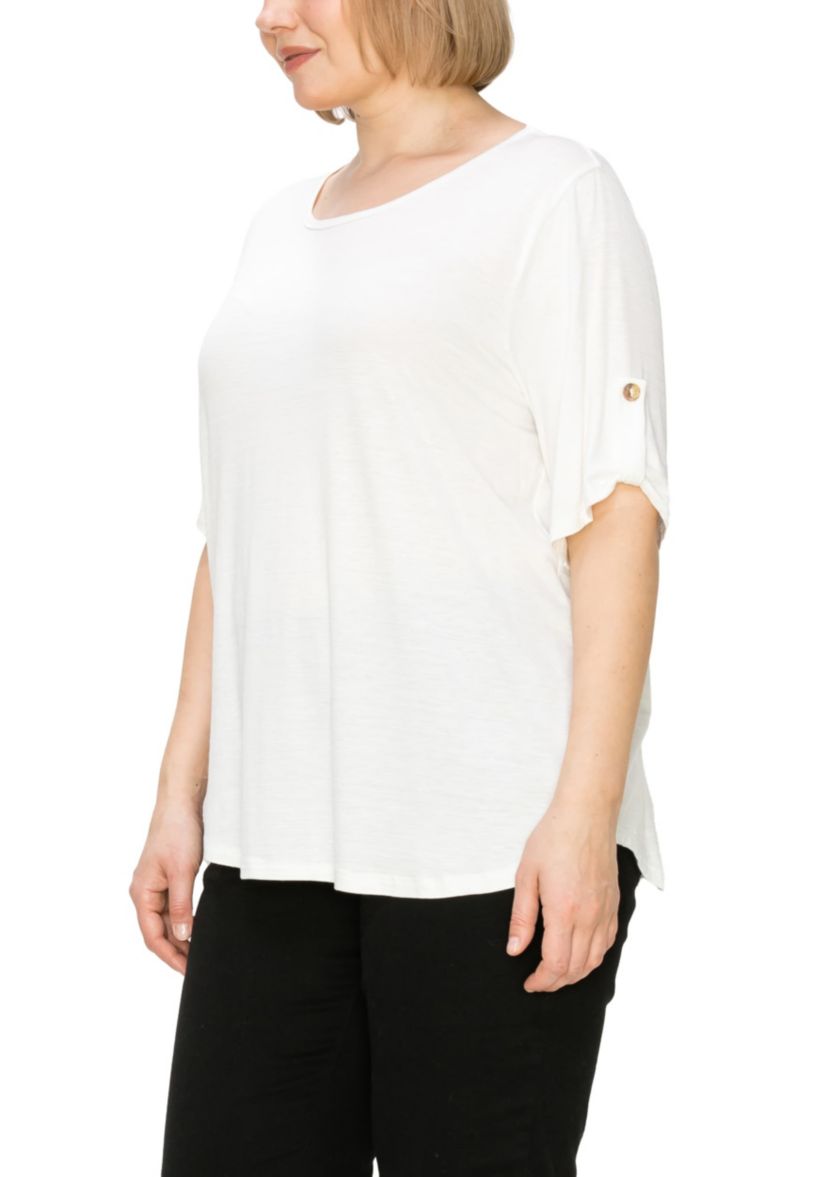 Ice Slub Jersey Rolled Tab Sleeve