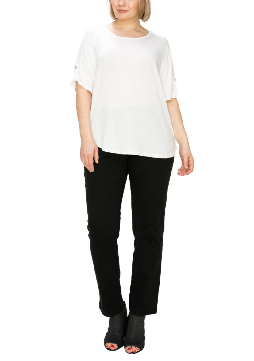 Ice Slub Jersey Rolled Tab Sleeve