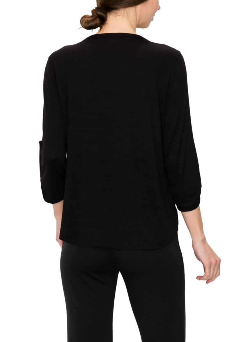 Ice Slub Jersey 1 Button Henley Rolled Tab 3Q Sleeve