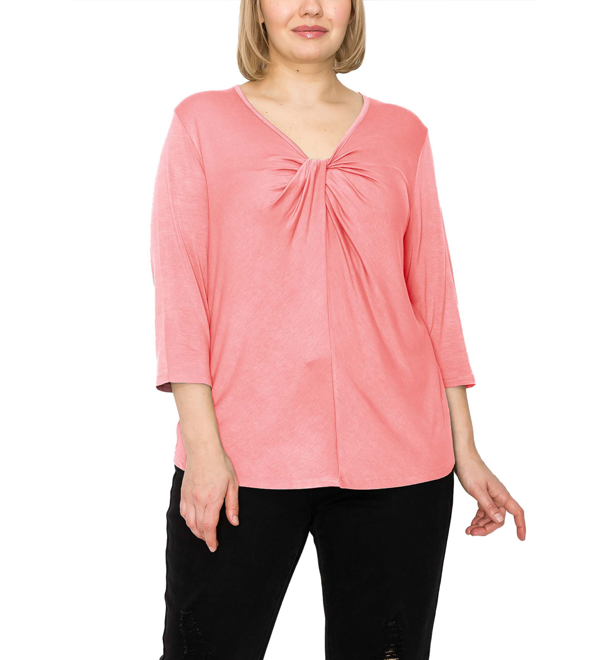 Rayon Span Twist Neck 3Q Sleeve