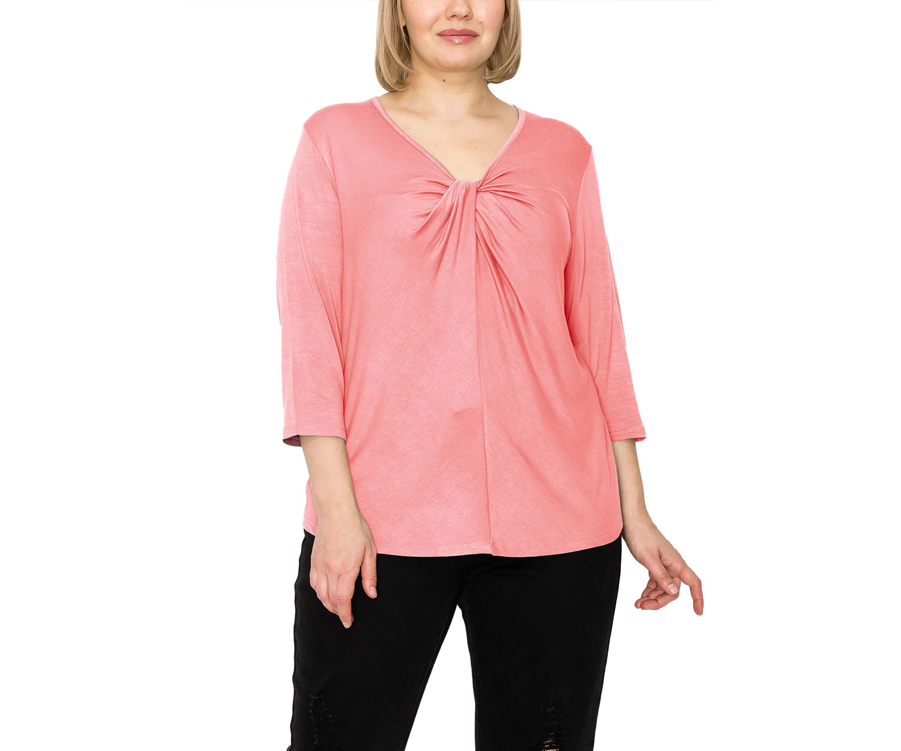 Rayon Span Twist Neck 3Q Sleeve