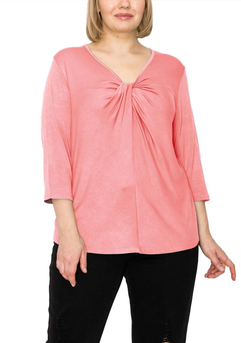 Rayon Span Twist Neck 3Q Sleeve