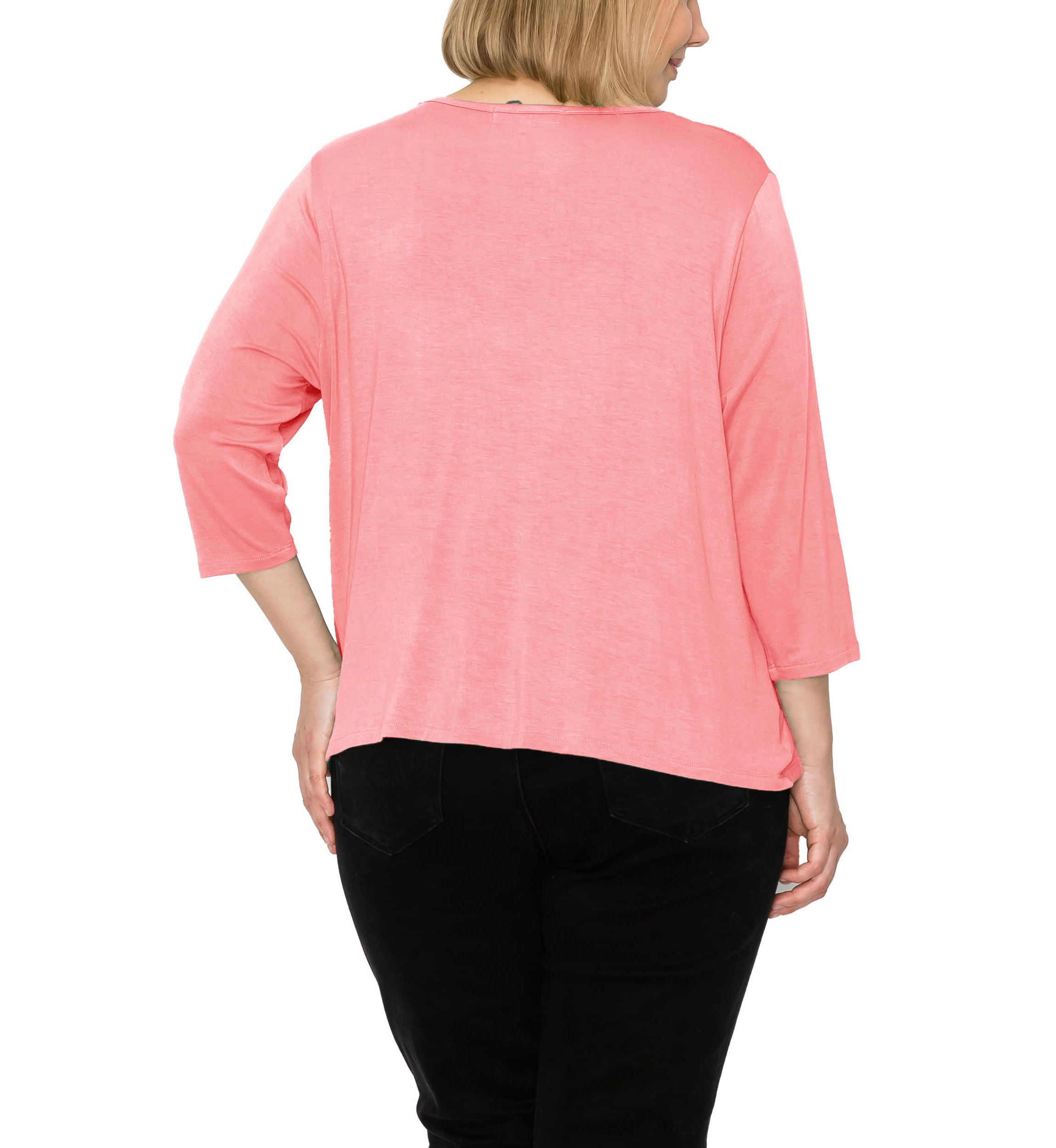 Rayon Span Twist Neck 3Q Sleeve
