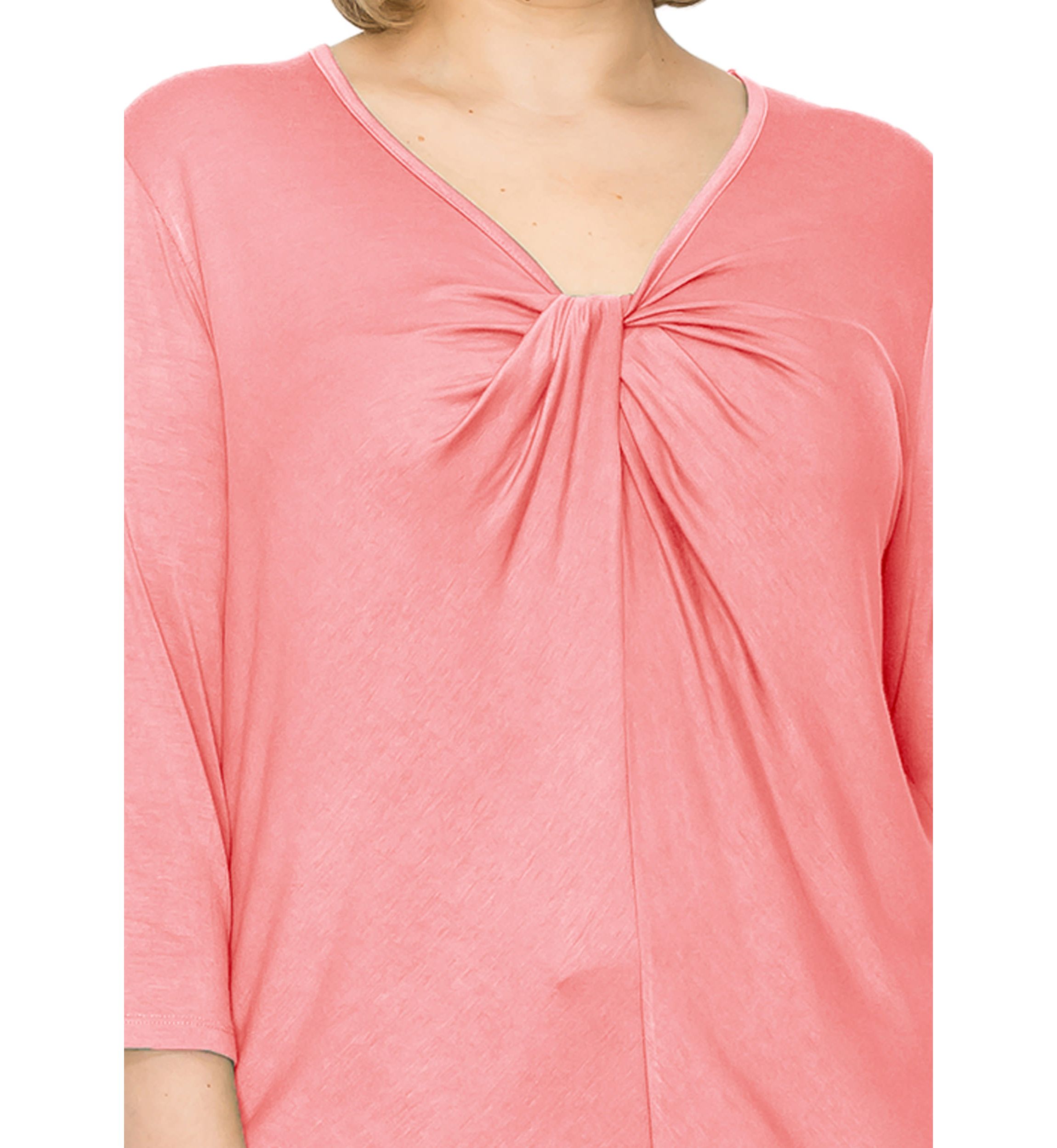 Rayon Span Twist Neck 3Q Sleeve