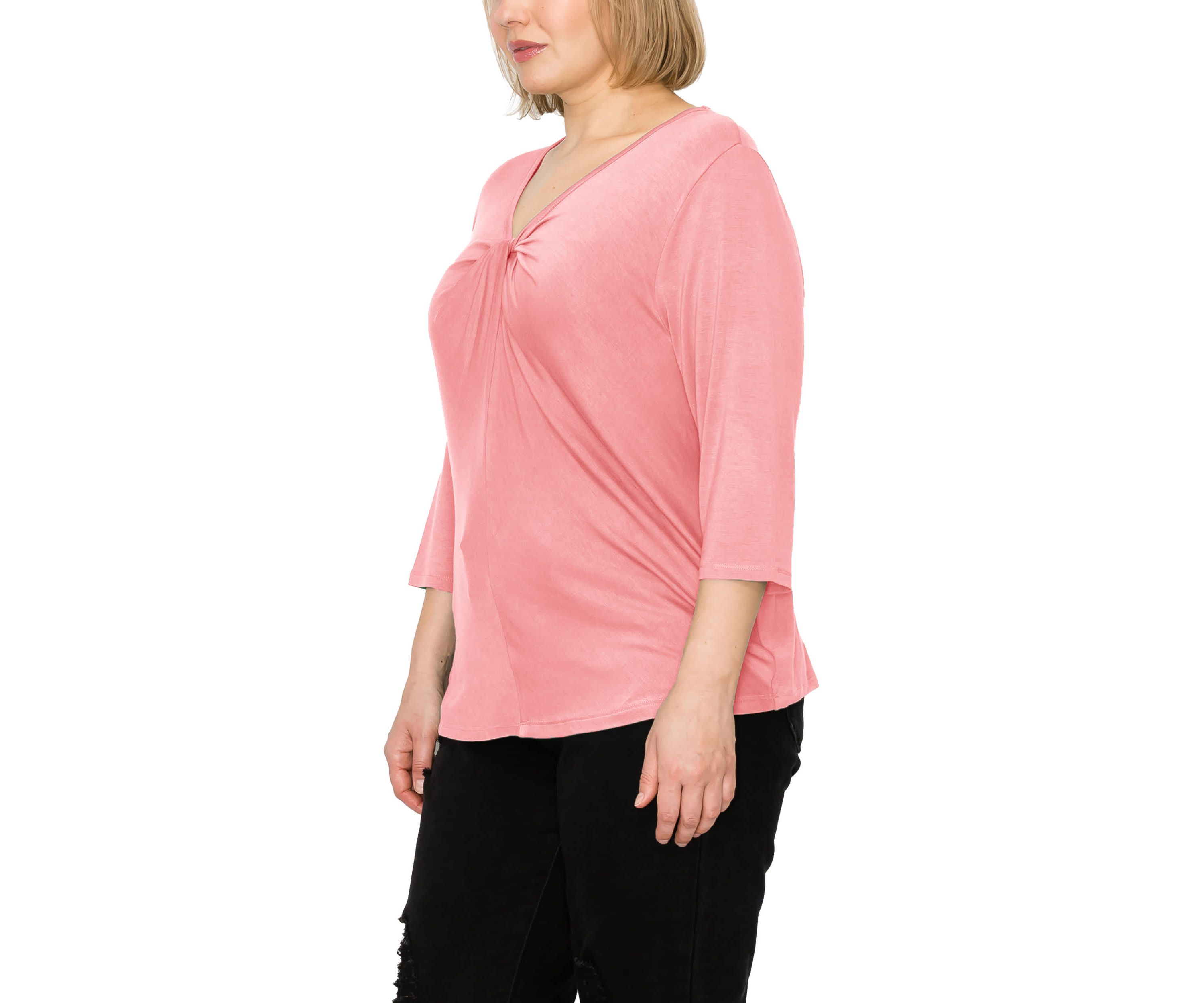 Rayon Span Twist Neck 3Q Sleeve