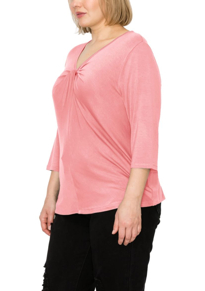 Rayon Span Twist Neck 3Q Sleeve