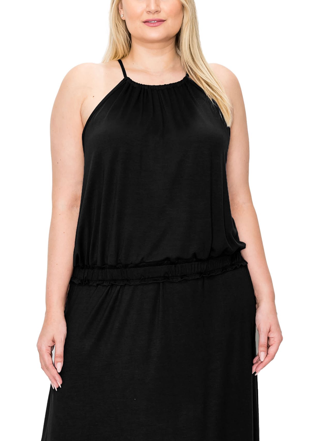 Rayon Span Elastic Waist Halter Tank