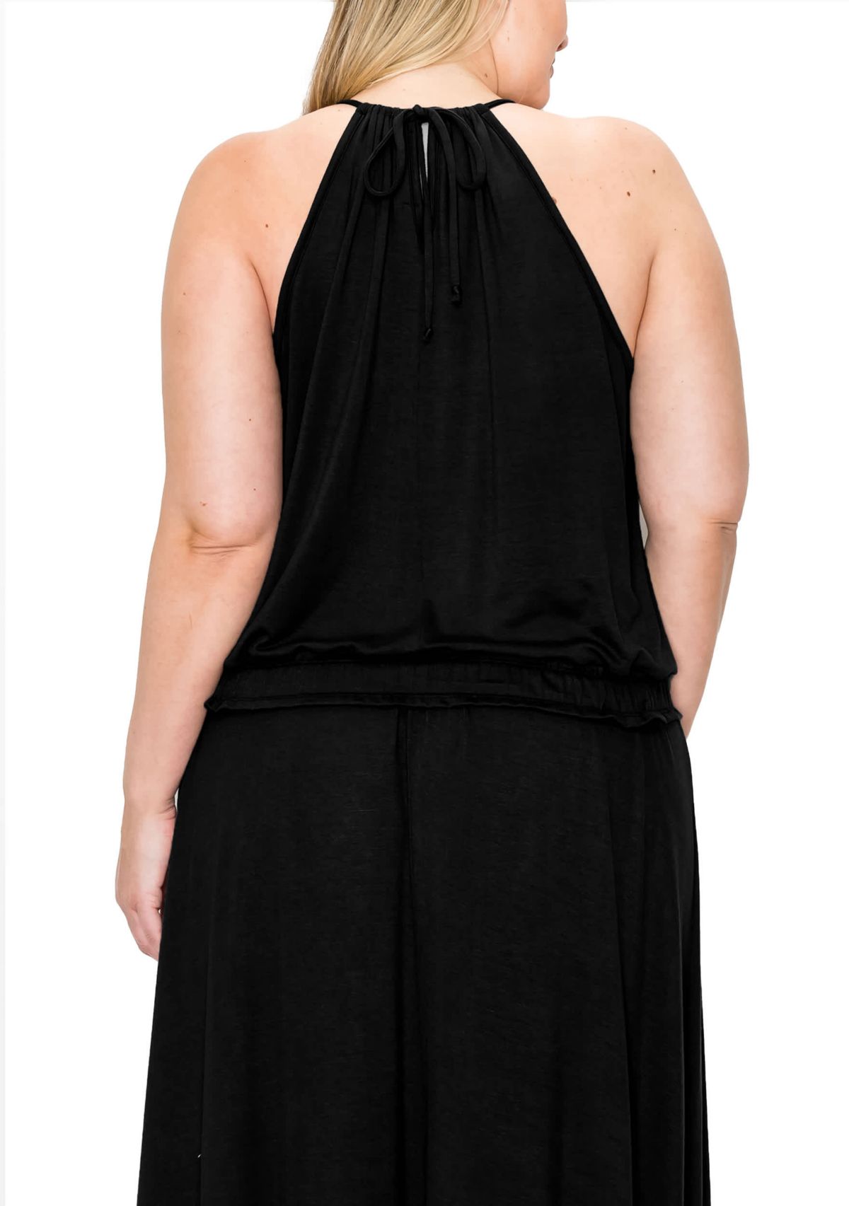 Rayon Span Elastic Waist Halter Tank