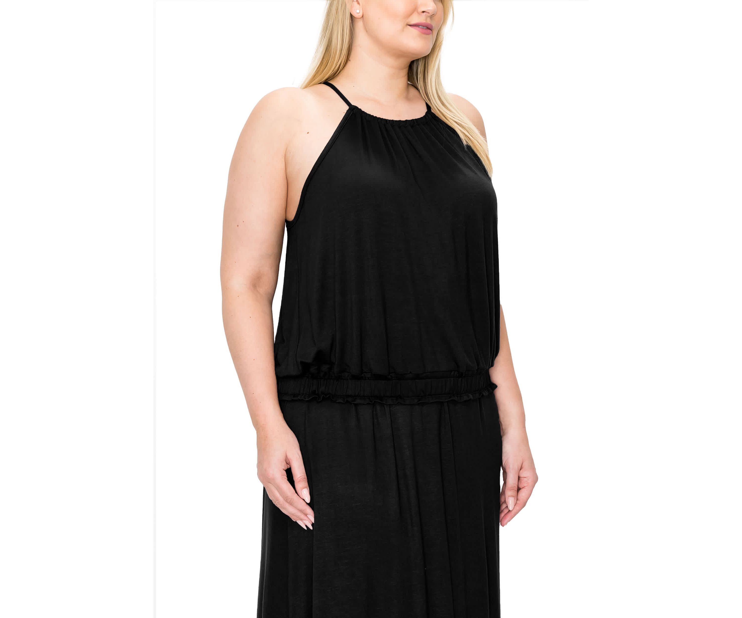 Rayon Span Elastic Waist Halter Tank