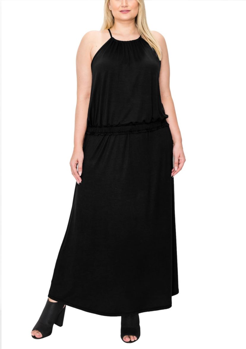 Rayon Span Elastic Waist Halter Tank