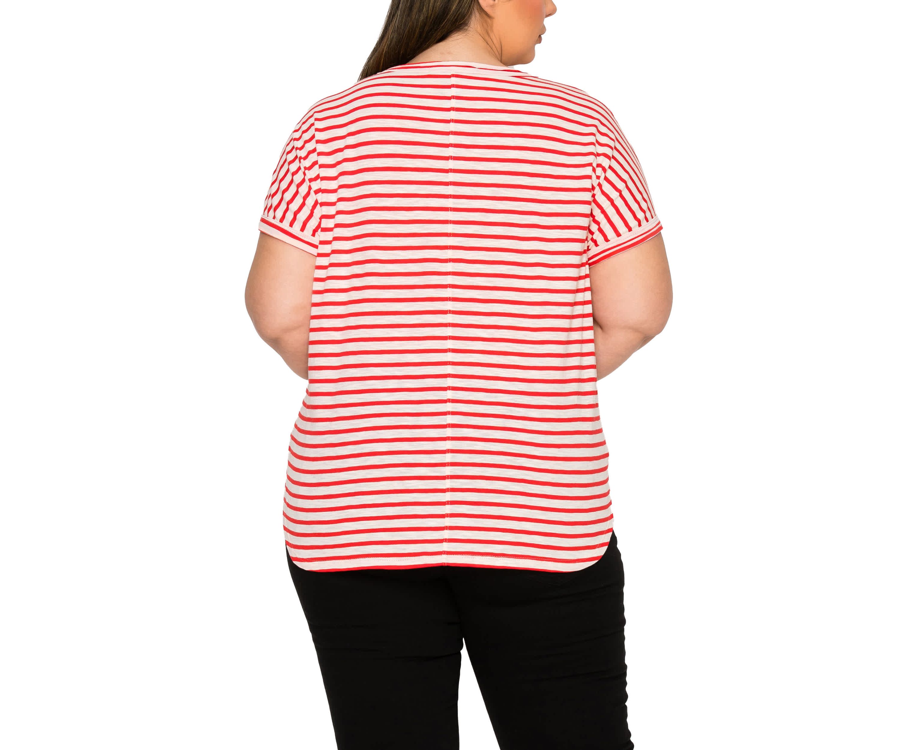 Cotton Slub Stripe Dolman Short Sleeve Tee