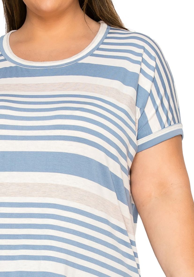 Engineer Stripe Dolman Short Sleeve Tee