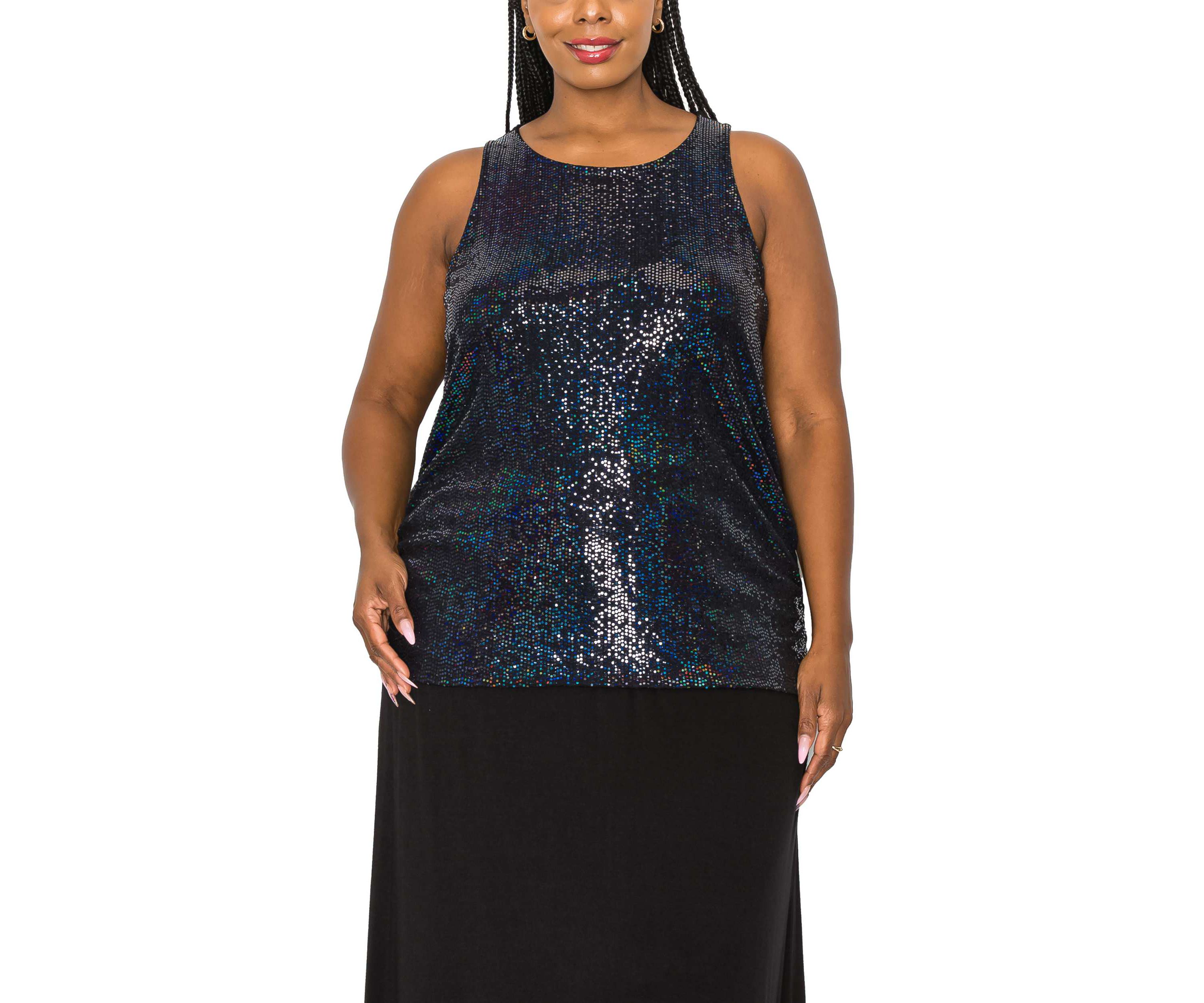Sequin Side Ruched Tank