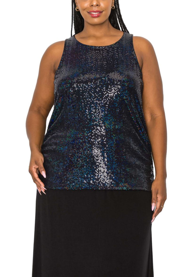 Sequin Side Ruched Tank