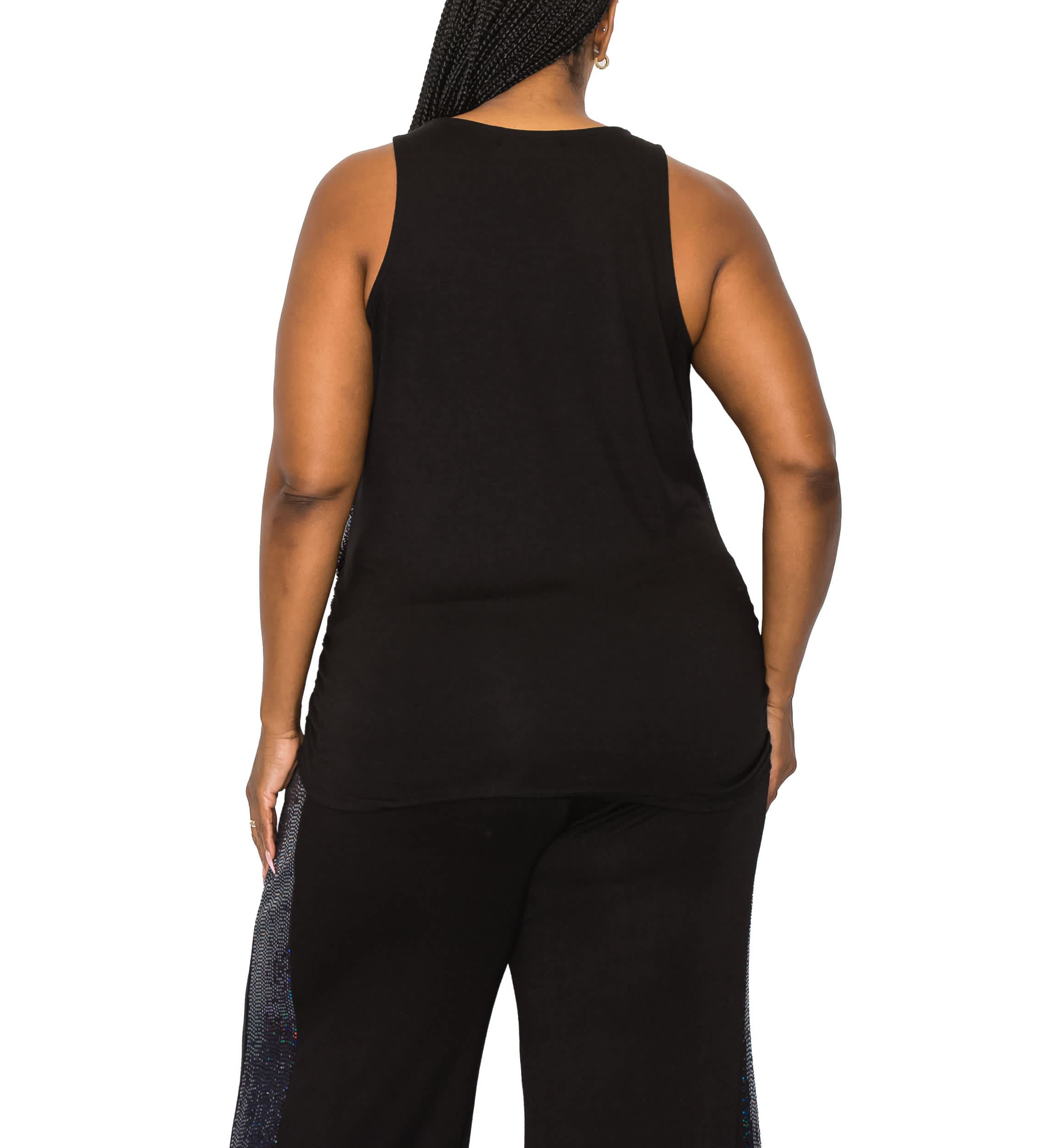 Sequin Side Ruched Tank