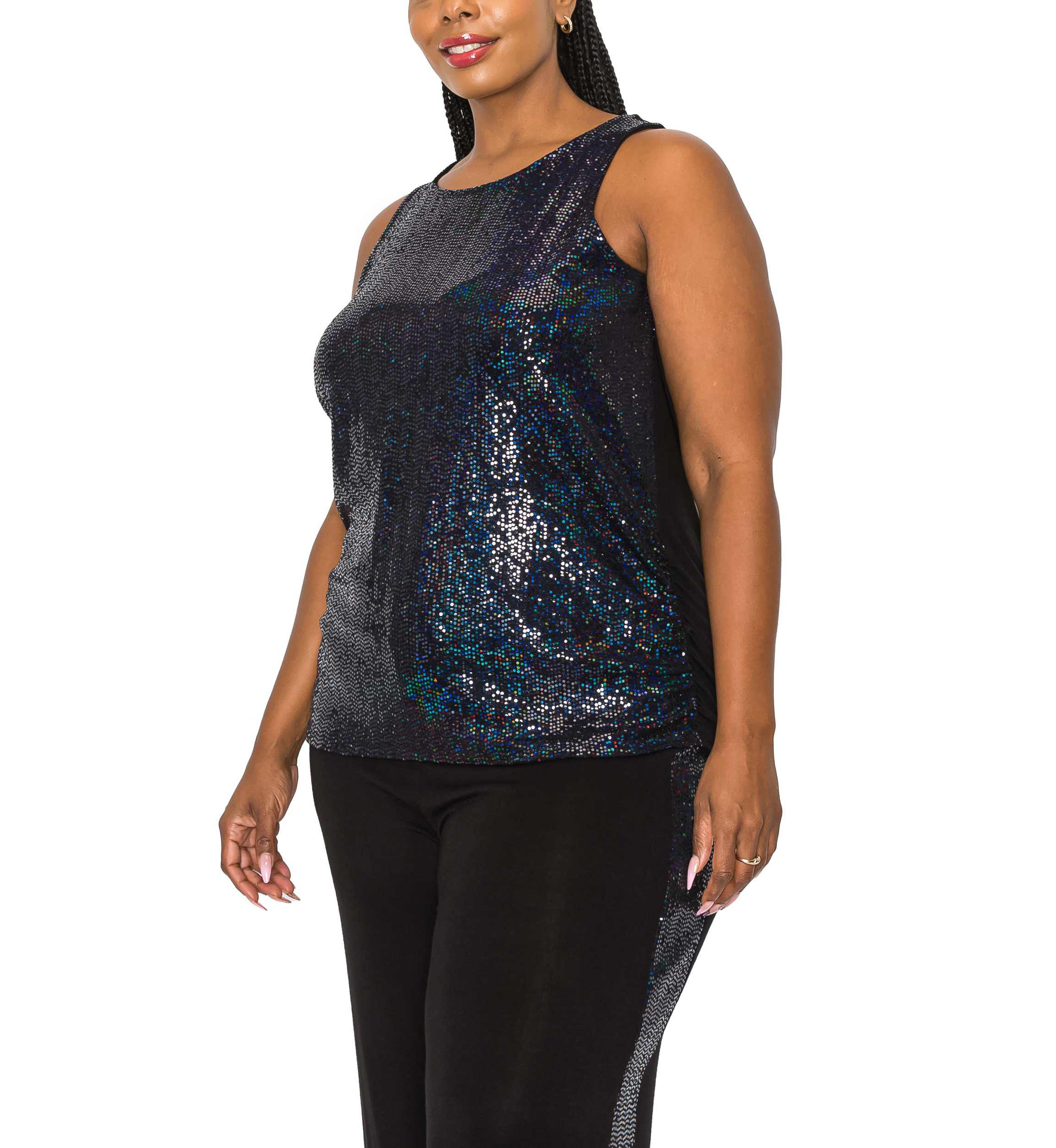 Sequin Side Ruched Tank