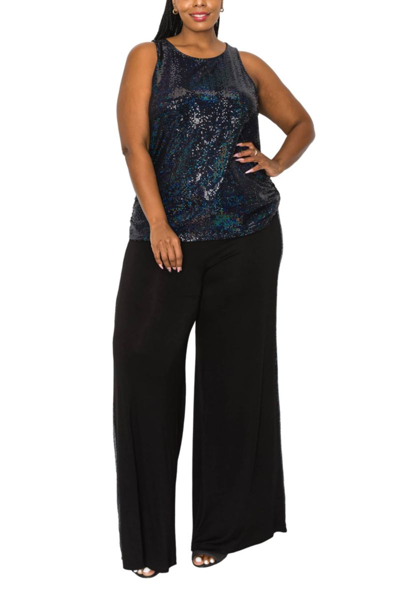 Sequin Side Ruched Tank