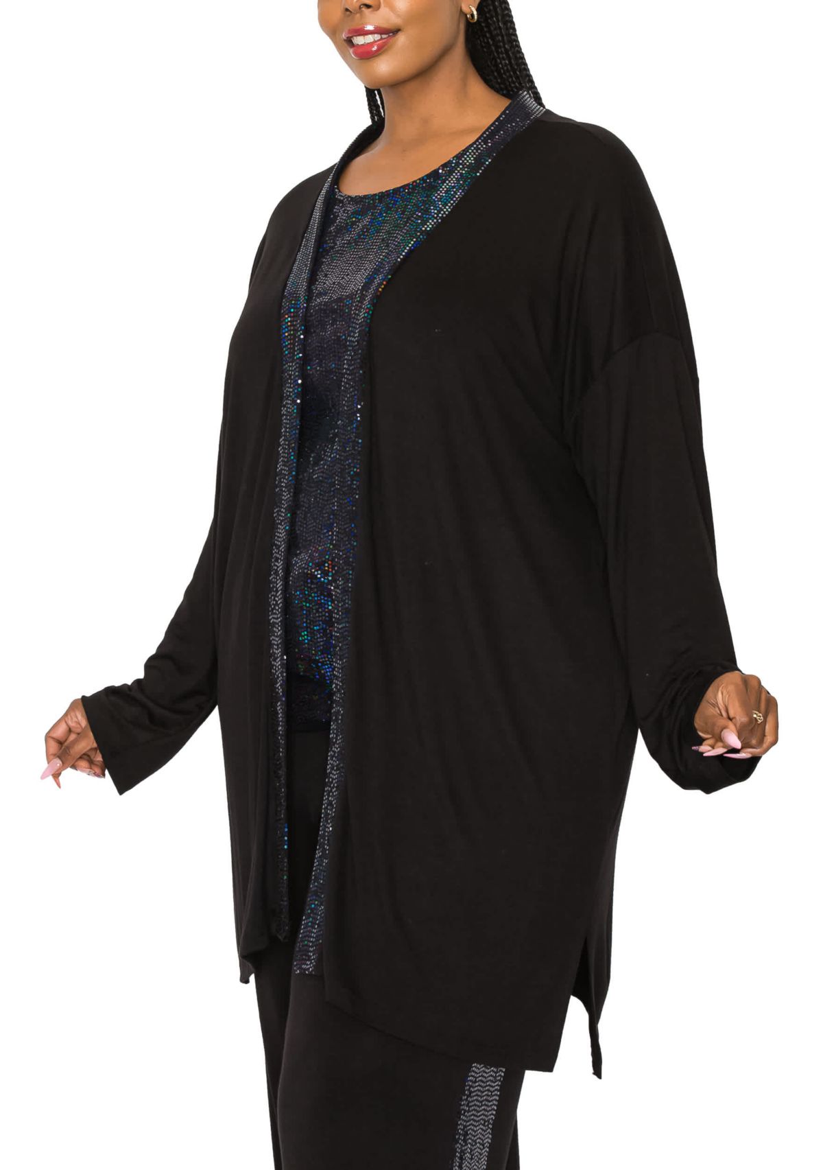 Sequin contrast Cardi