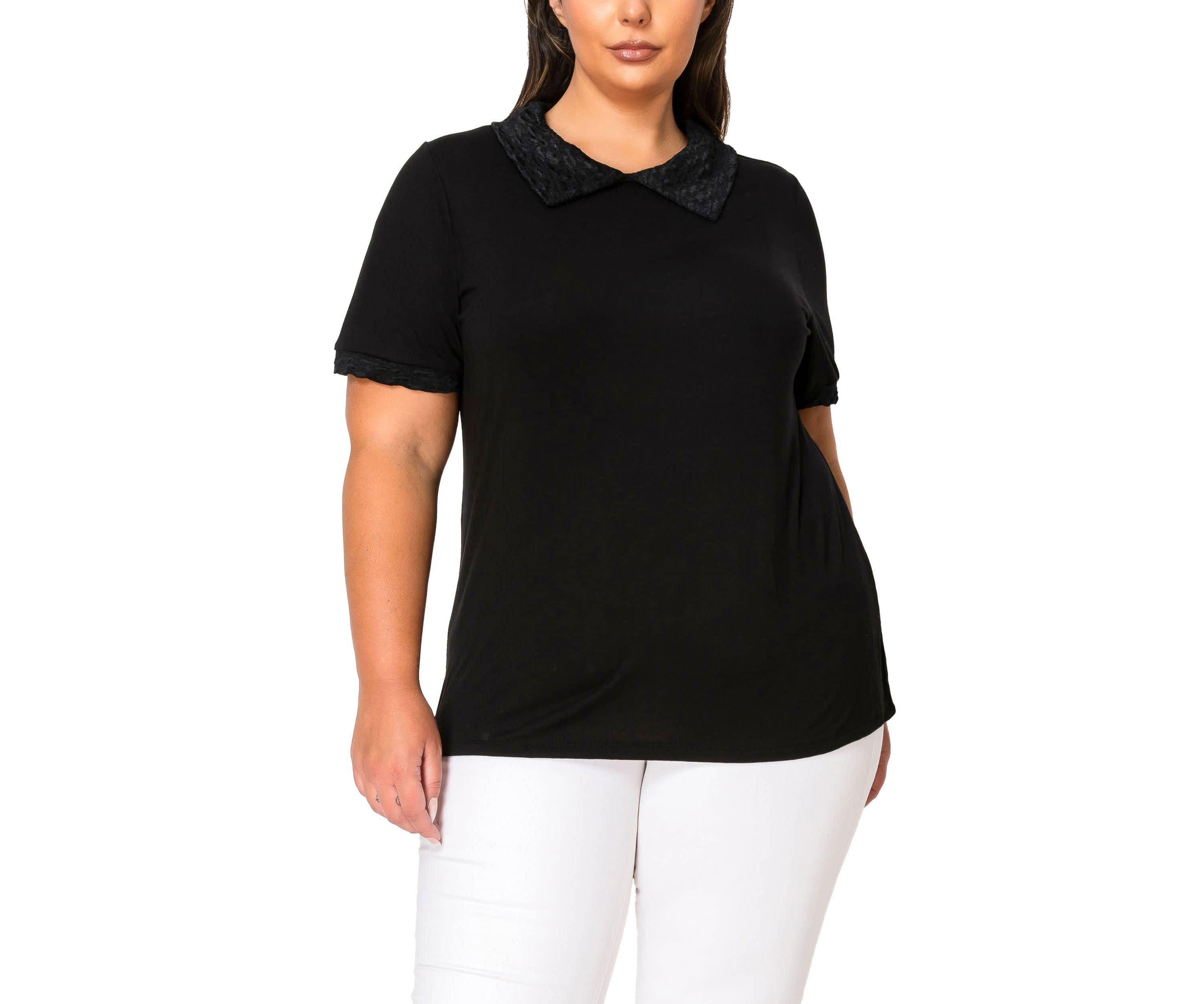 Lace Collar Keyhole Back
