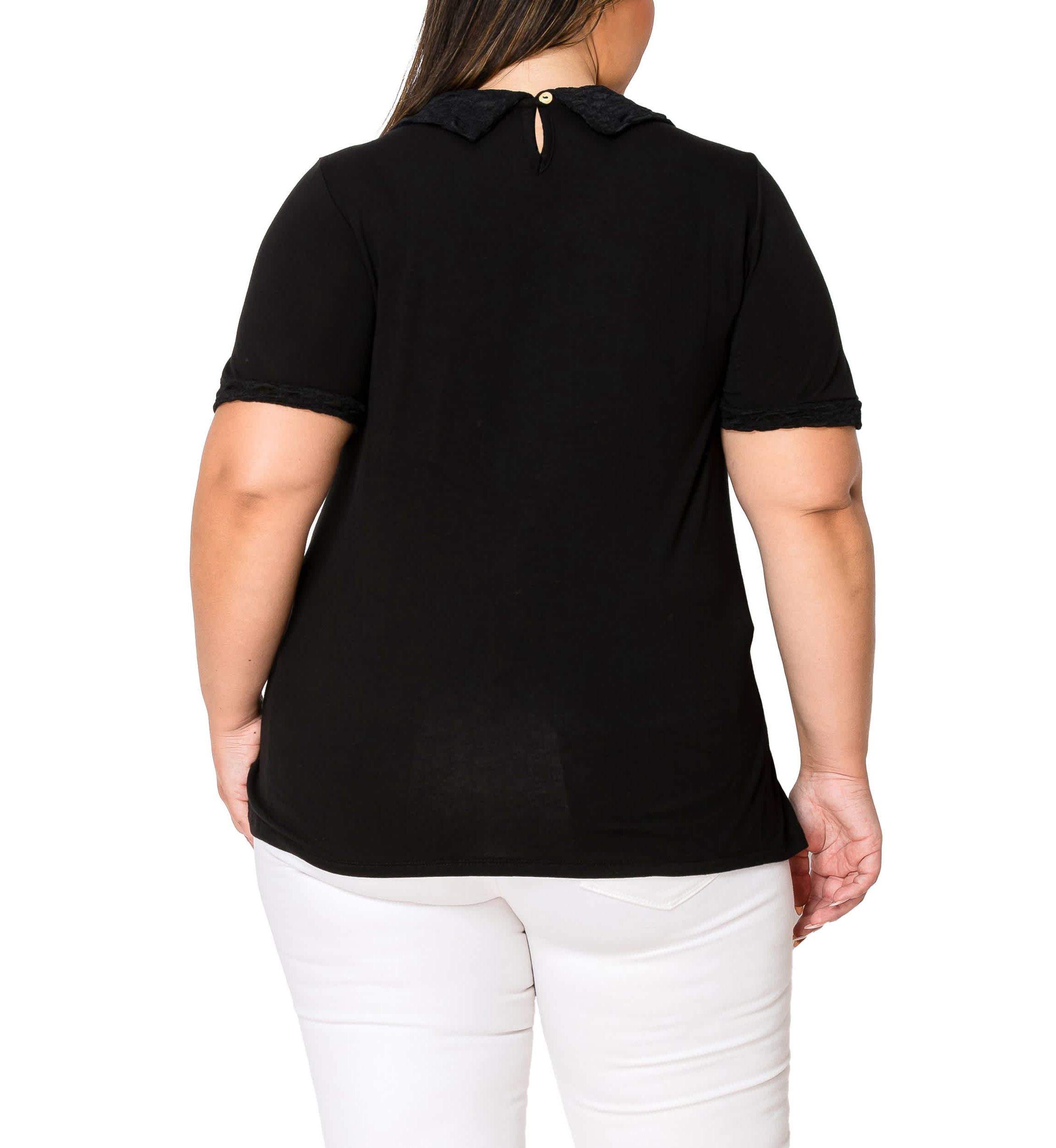 Lace Collar Keyhole Back