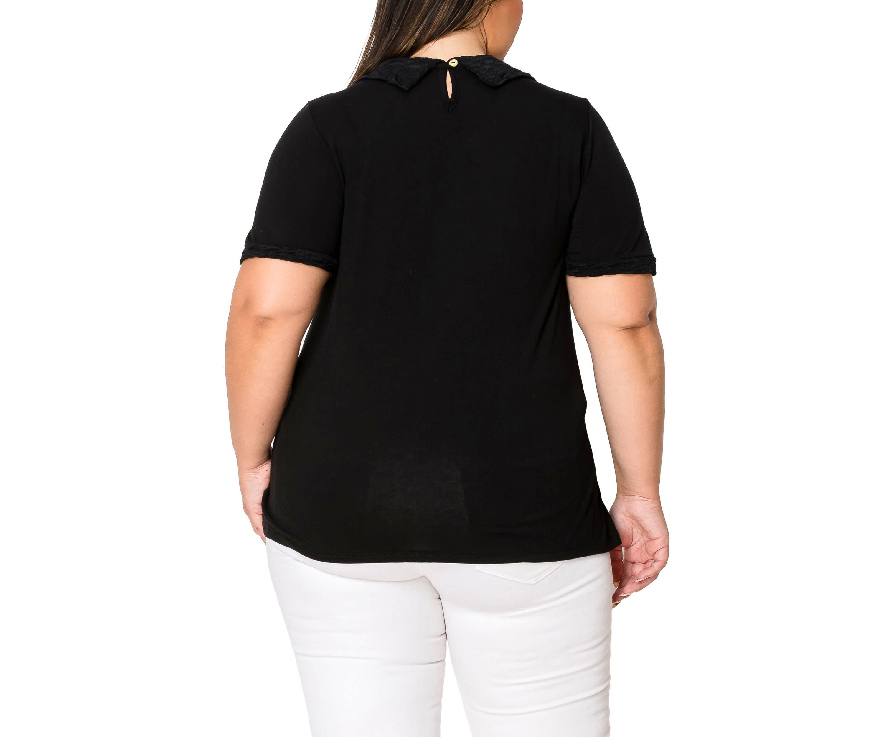 Lace Collar Keyhole Back