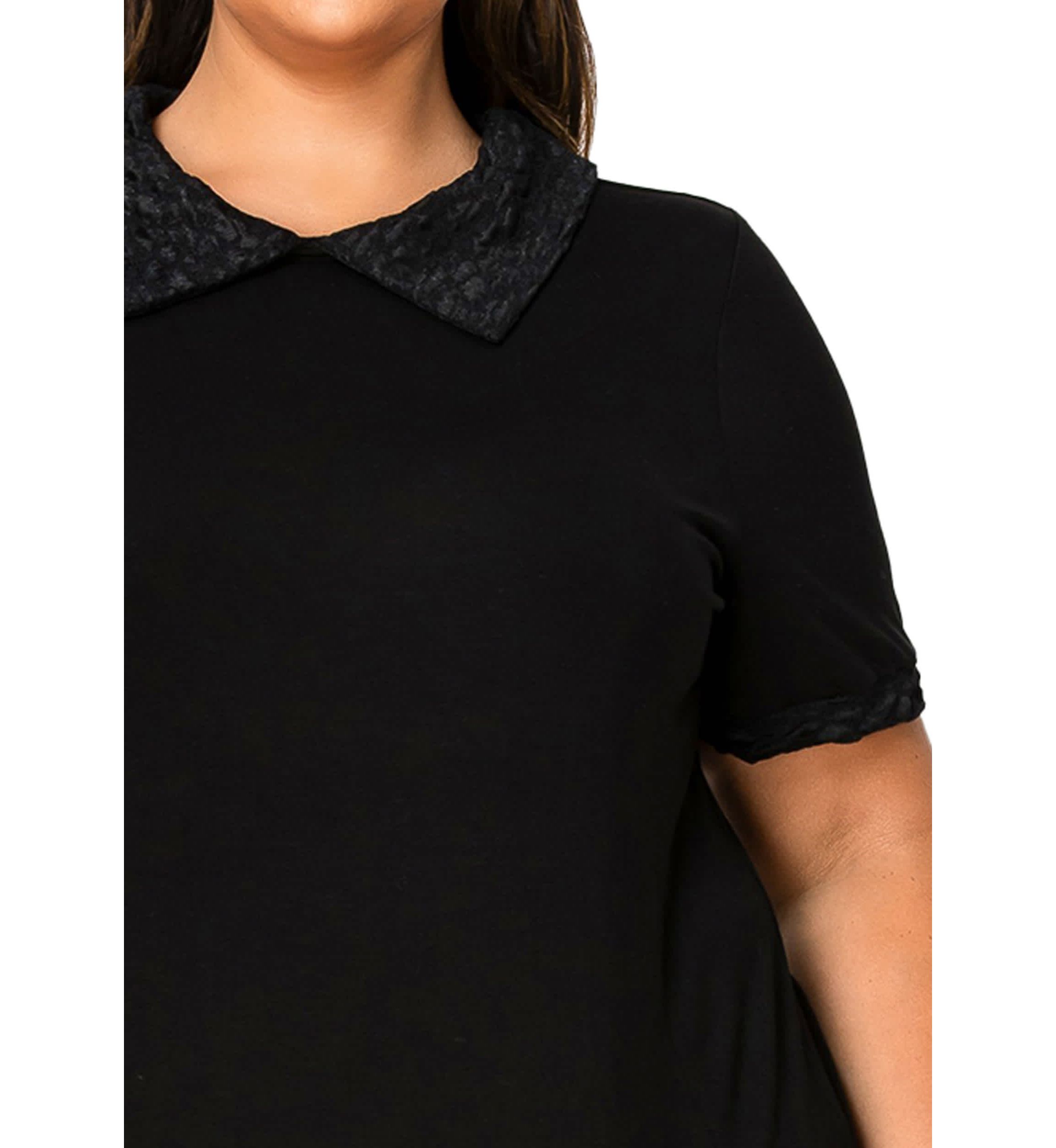 Lace Collar Keyhole Back