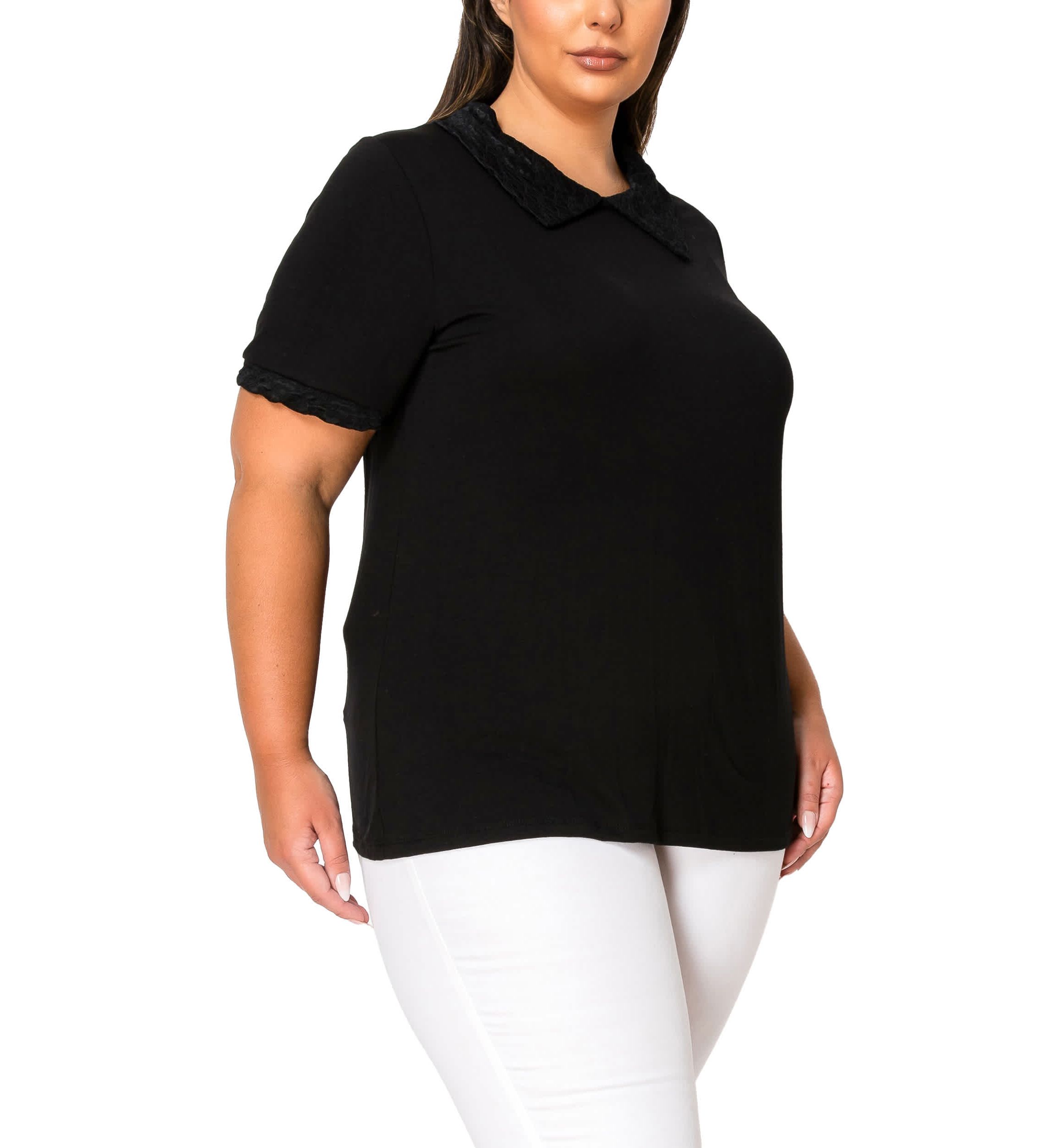 Lace Collar Keyhole Back