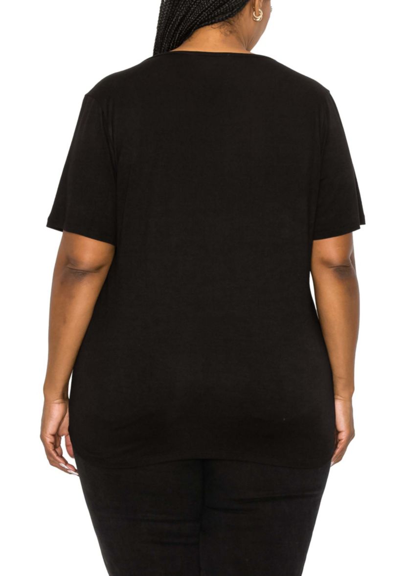 Sequin Inset Short Sleeve