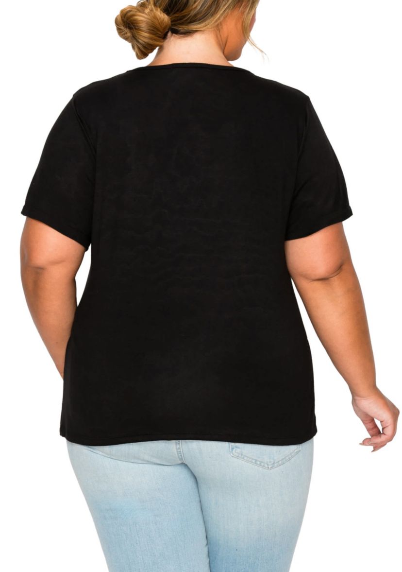 Leopard Print Mesh Inset S/Slv